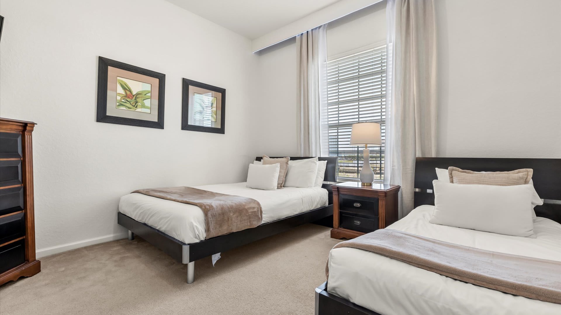 Rejuvenating Twin Bedroom with Soft, Minimal tones 