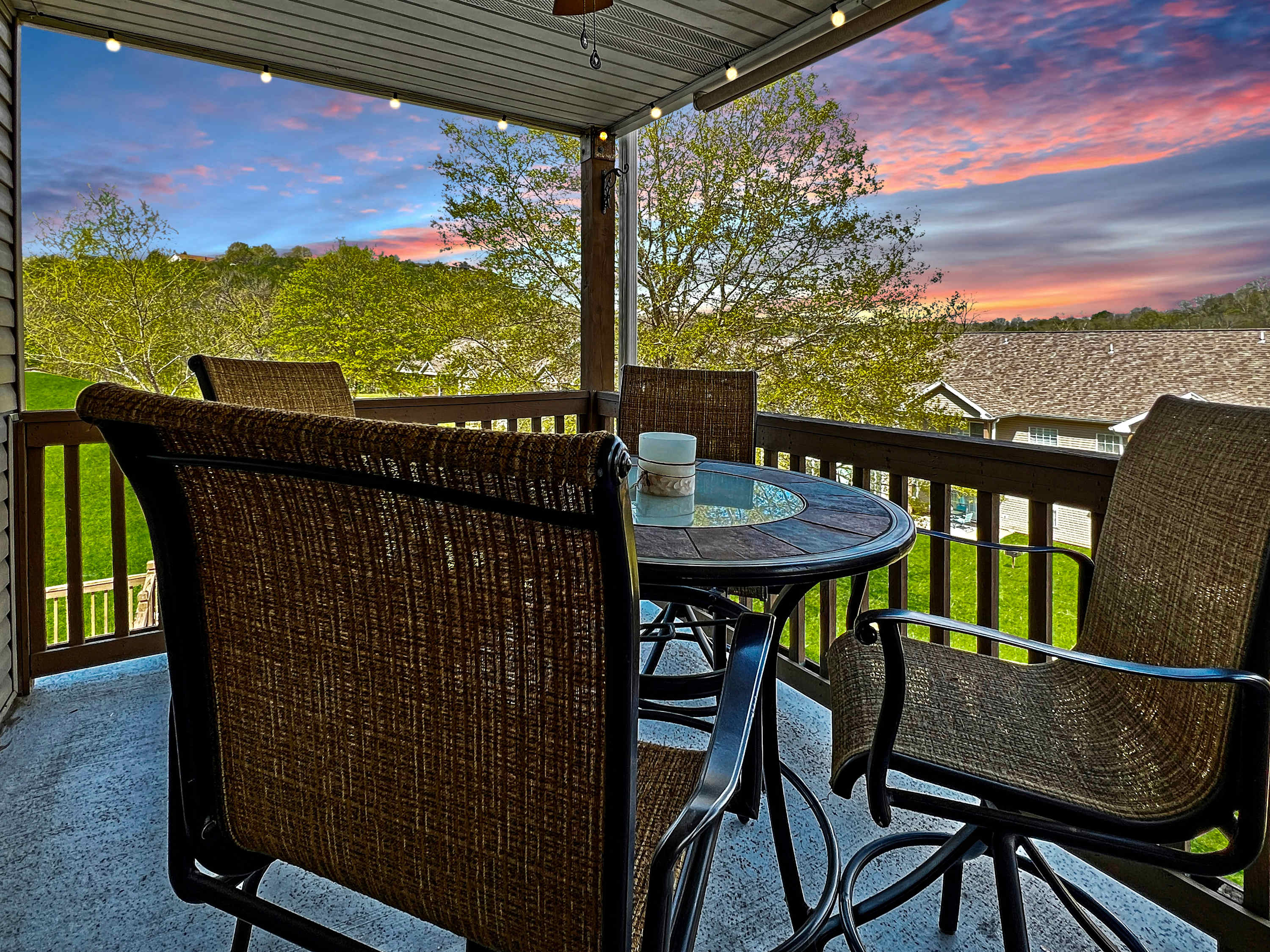 Enjoy beautiful sunrises and sunsets from your awesome deck.