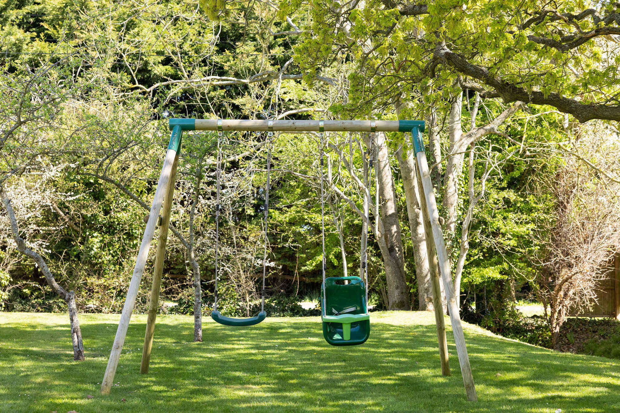 Children will love the swing set.