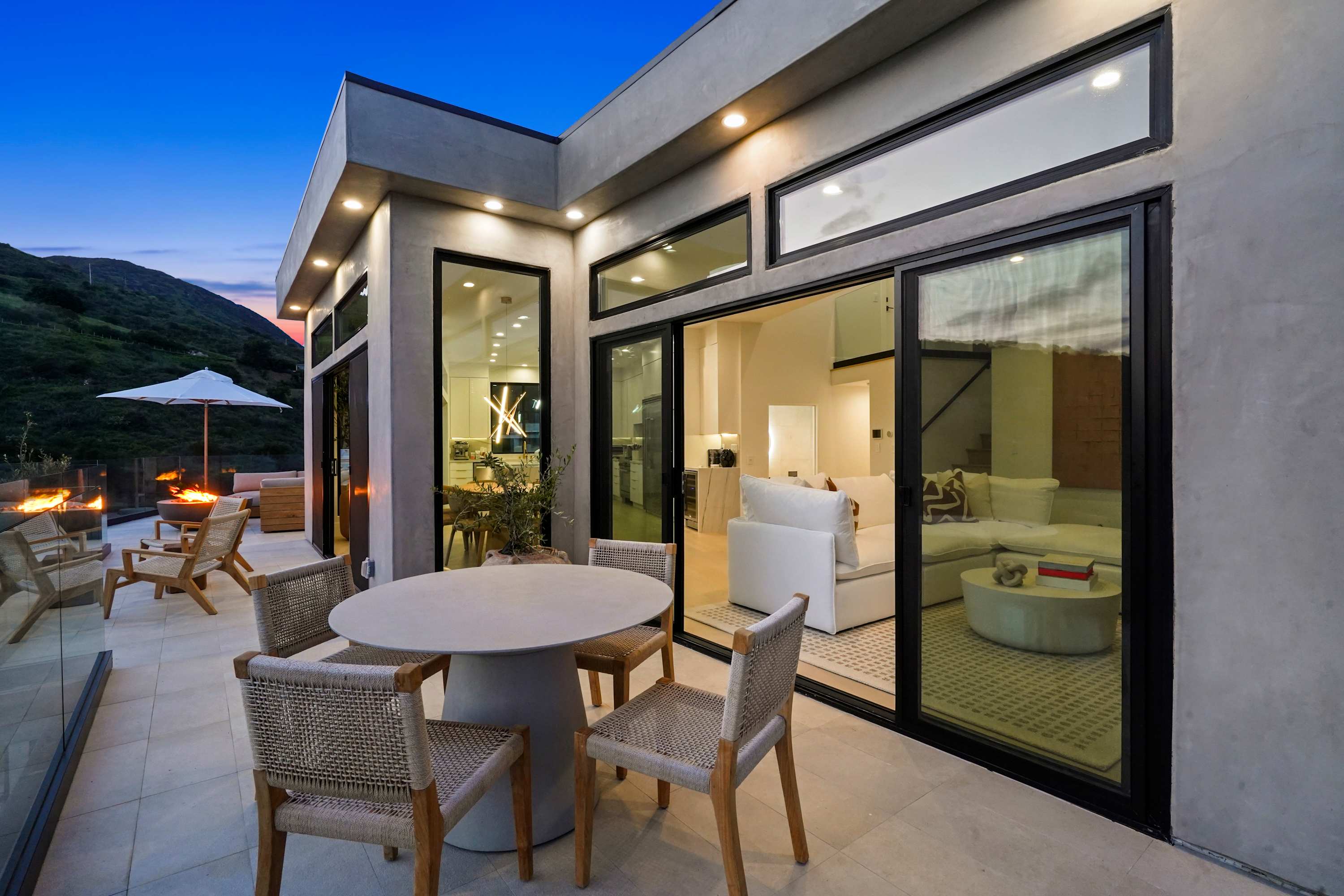 Easy transition from kitchen to terrace dining.