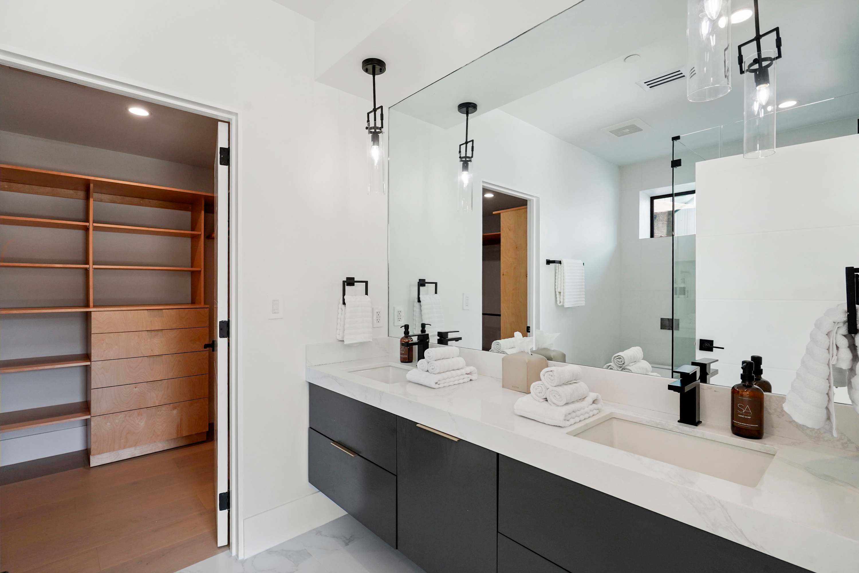Generous closet space available for extended stays and organized living.