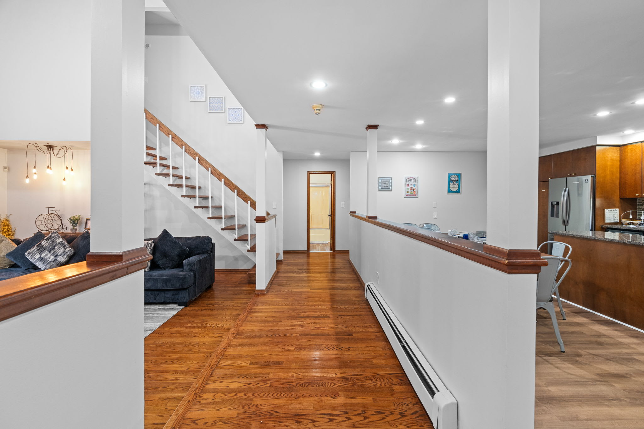 Hallway with a View
A peek down the hall shows off the thoughtful layout and leads you to even more cozy corners.