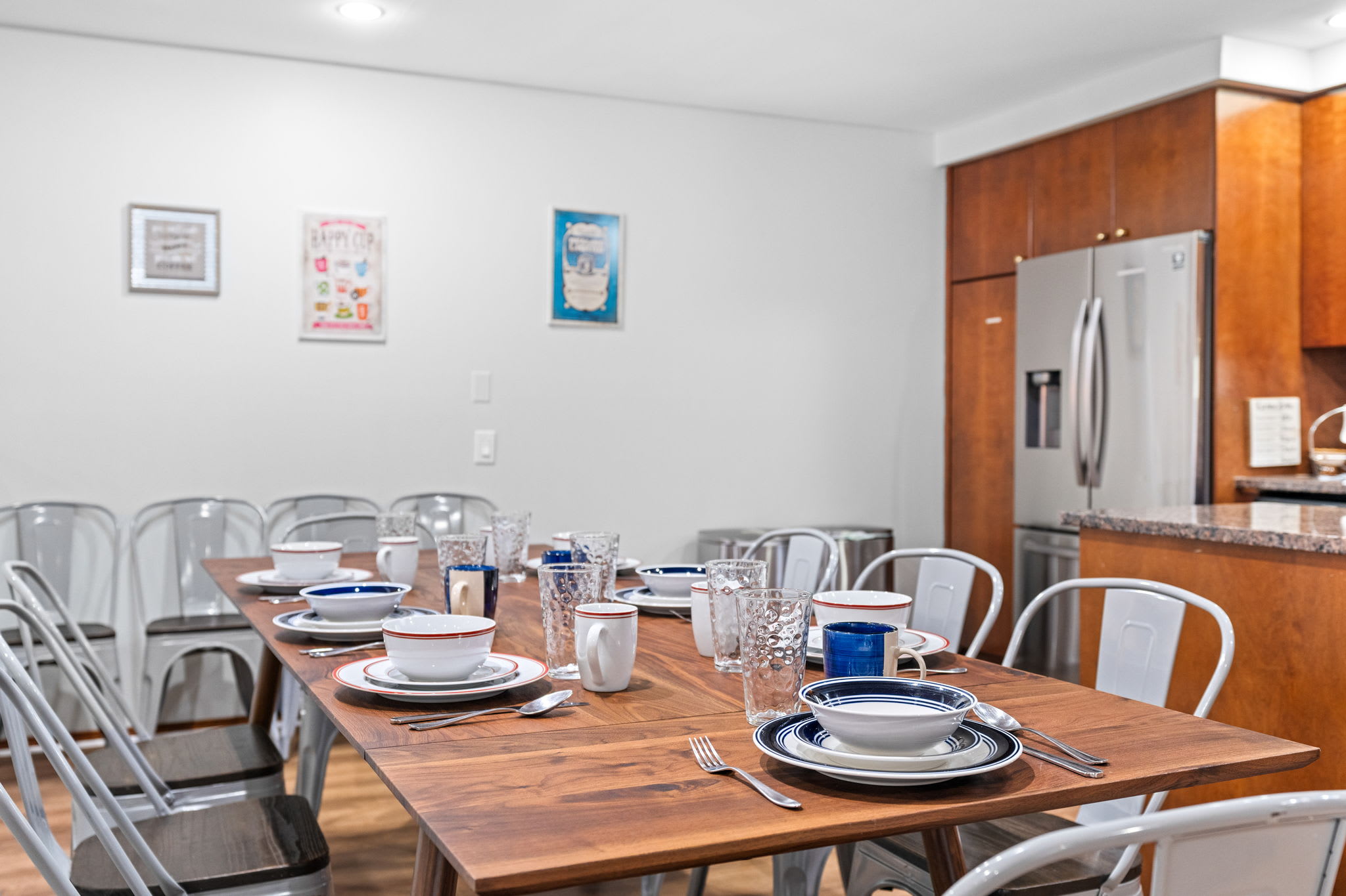 Stylish and Spacious Dining
The table is set and there's room for everyone to dine in comfort with a modern rustic touch.