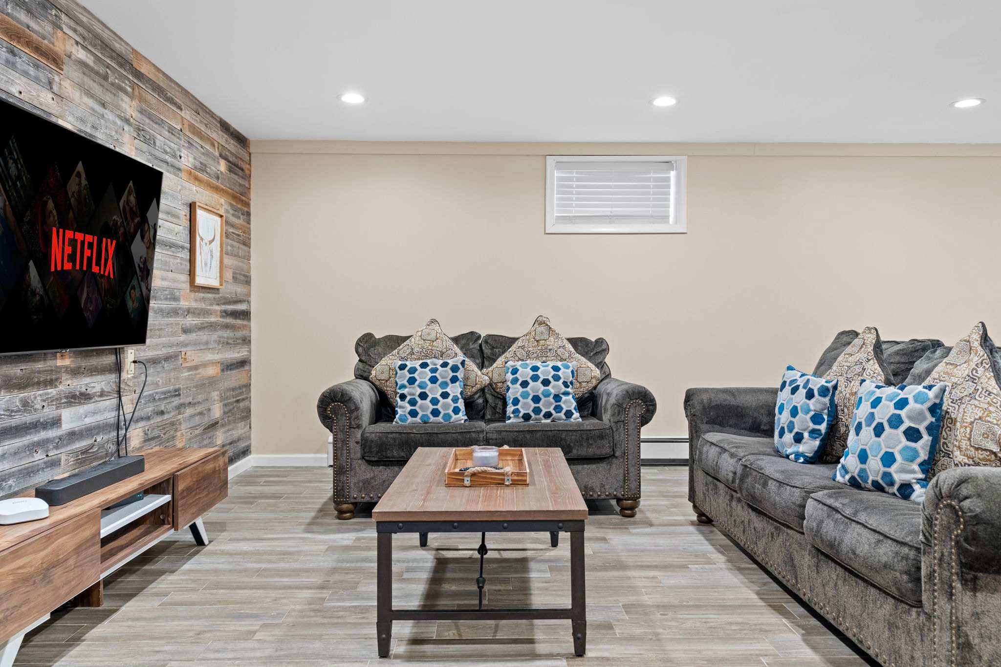 Your Go-To Chill Spot
Settle in on the cushy sofas and press play on your favorite series with snacks close by.