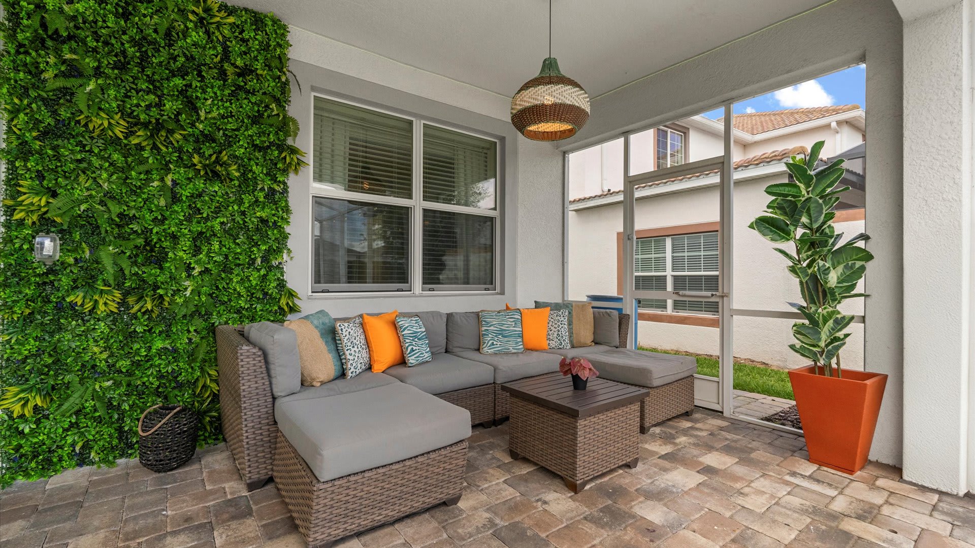 Furnished outdoor patio lounge area