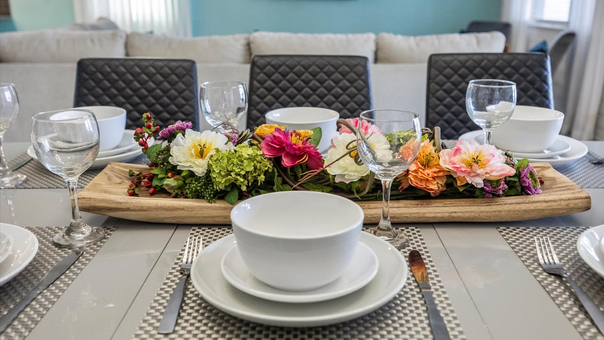 Stylish indoor dining area for shared meals