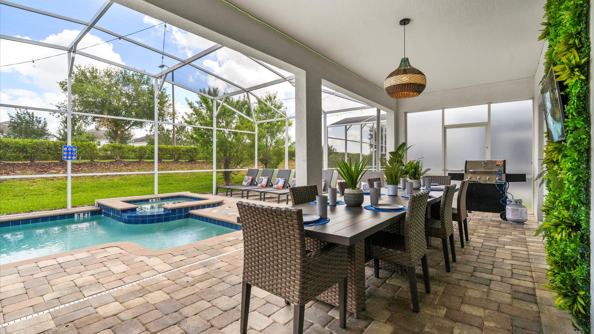 Outdoor patio with dining area