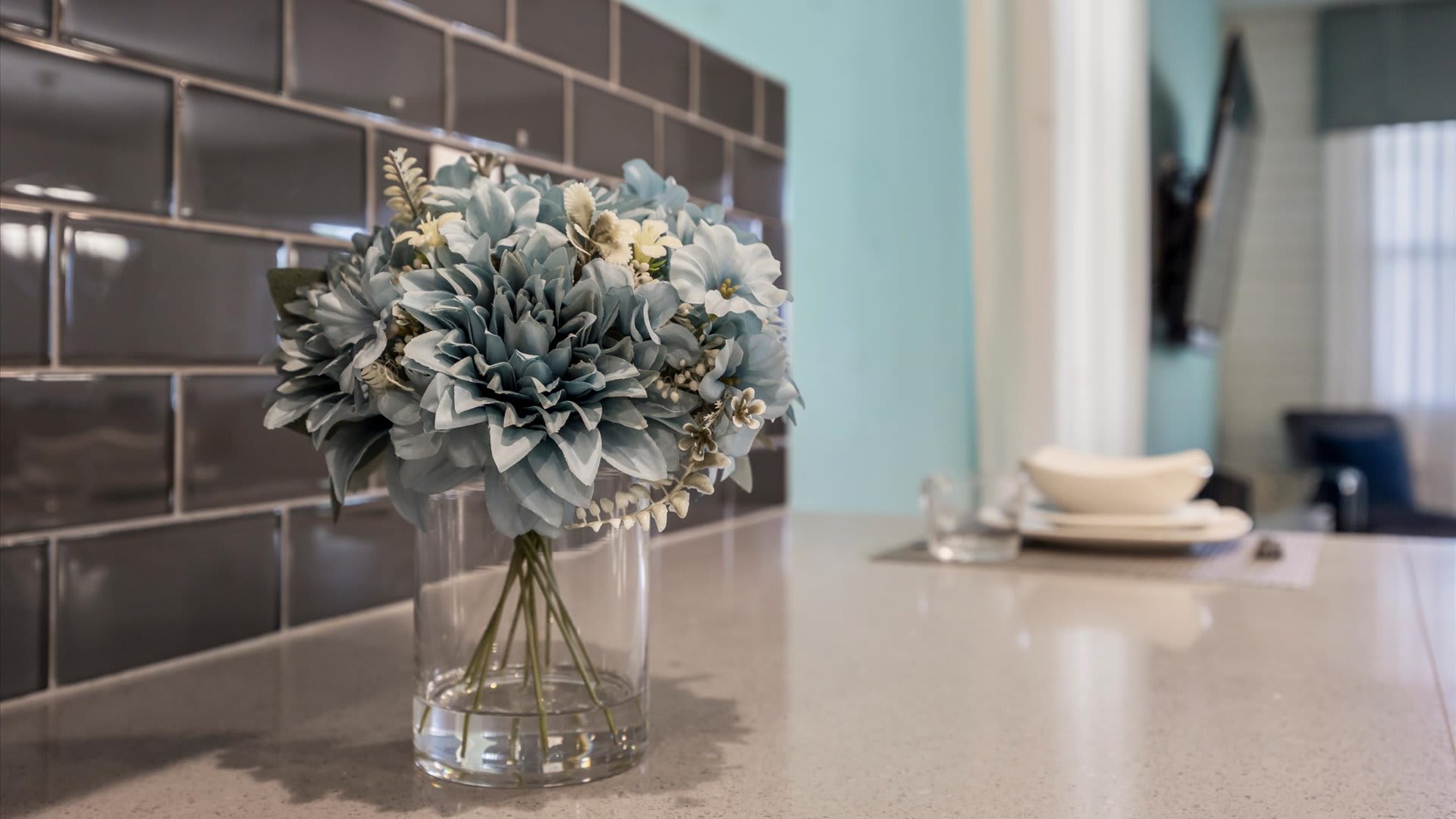Kitchen area with stylish decor