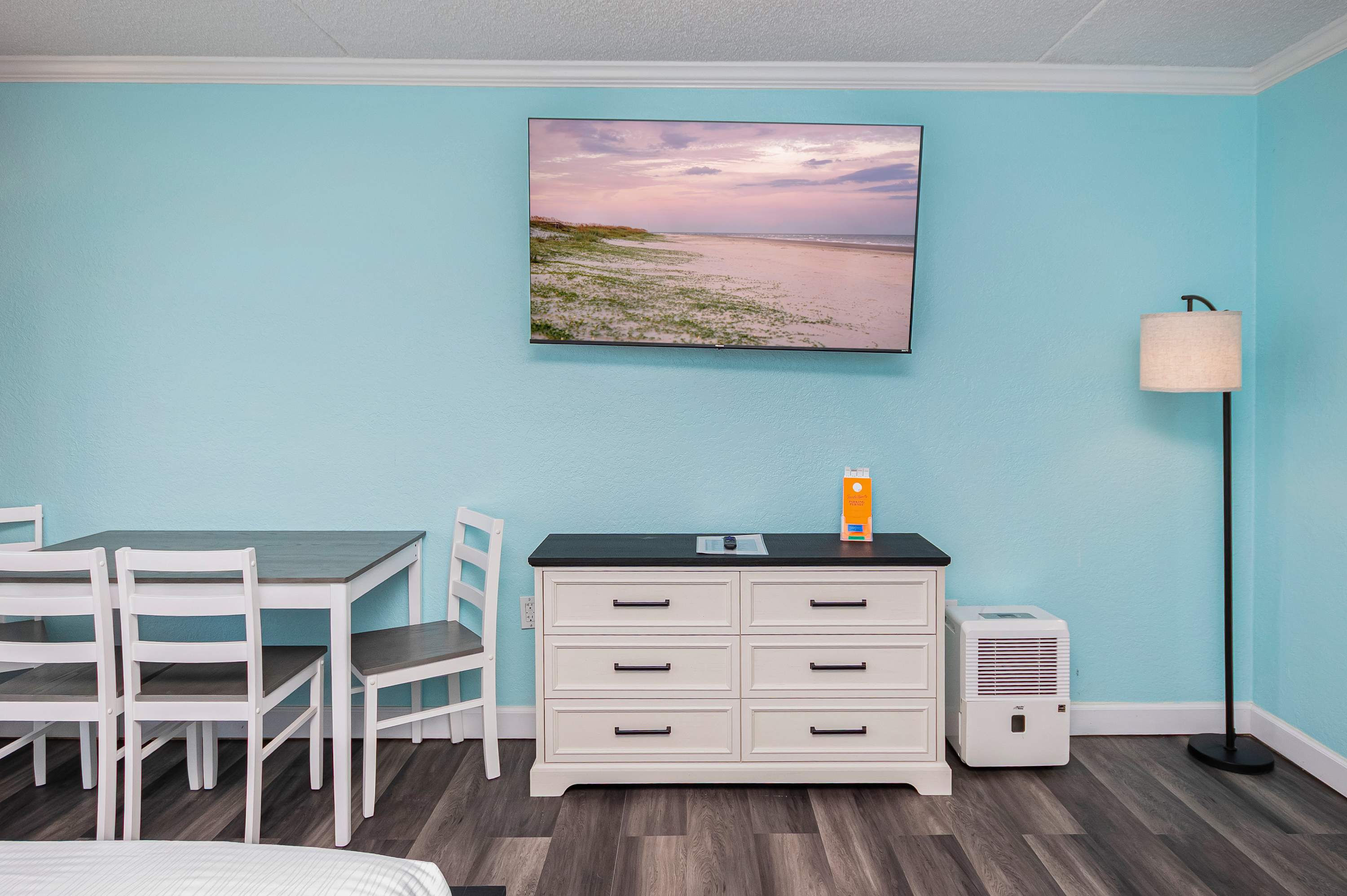 Large TV for those rainy days when you just want to stay in bed and relax