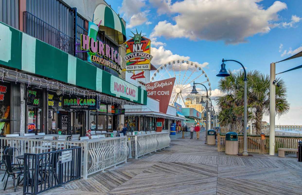 Take a ride on the sky wheel or grab a drink oceanfront