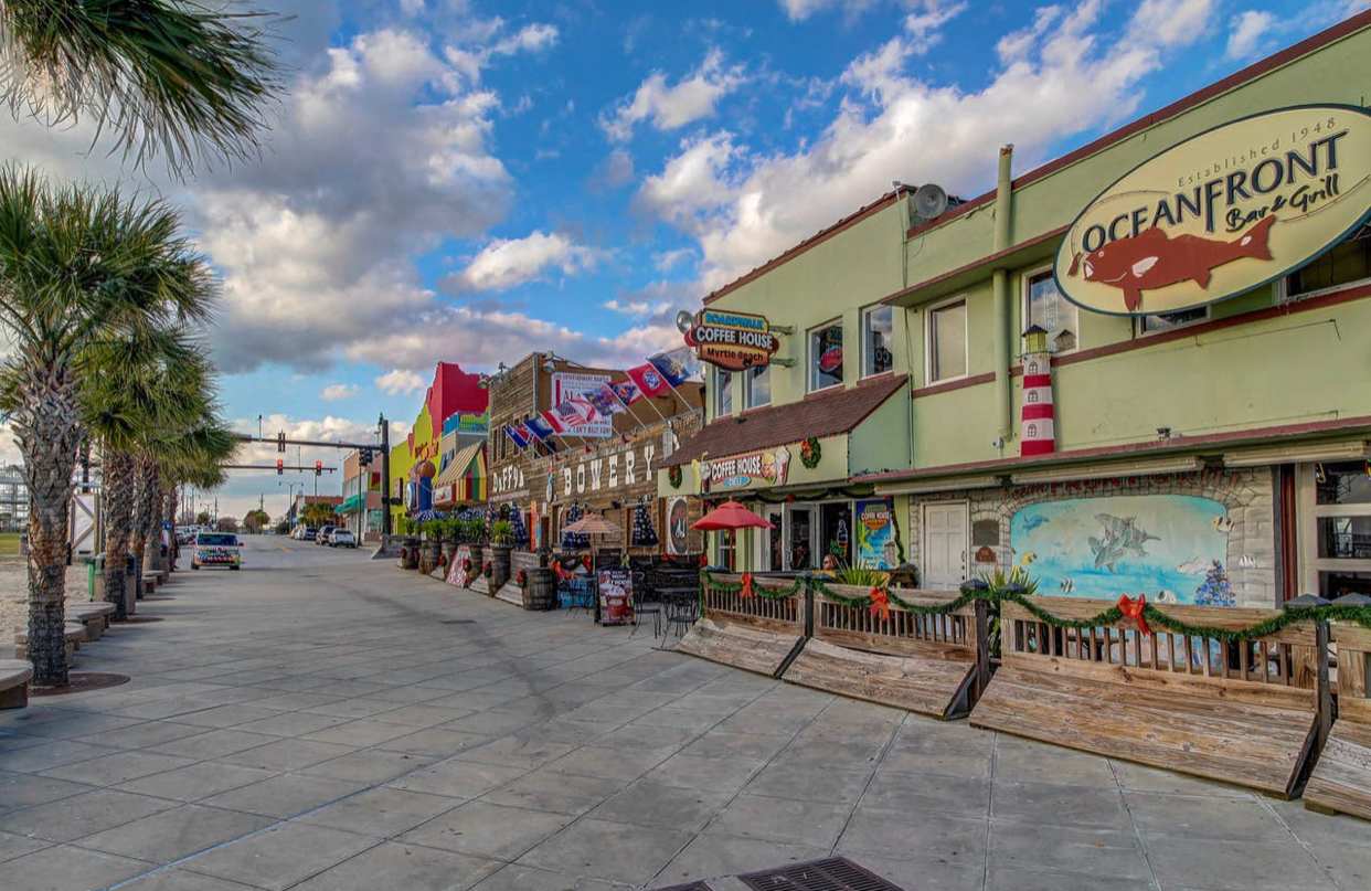 Head to the boardwalk area and find a place to chill