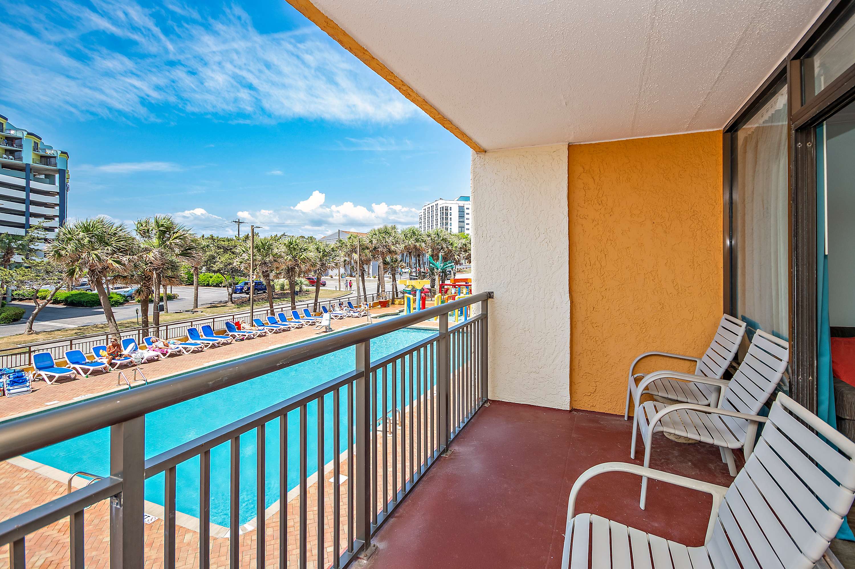 Experience the best of both worlds: privacy and a pool view.