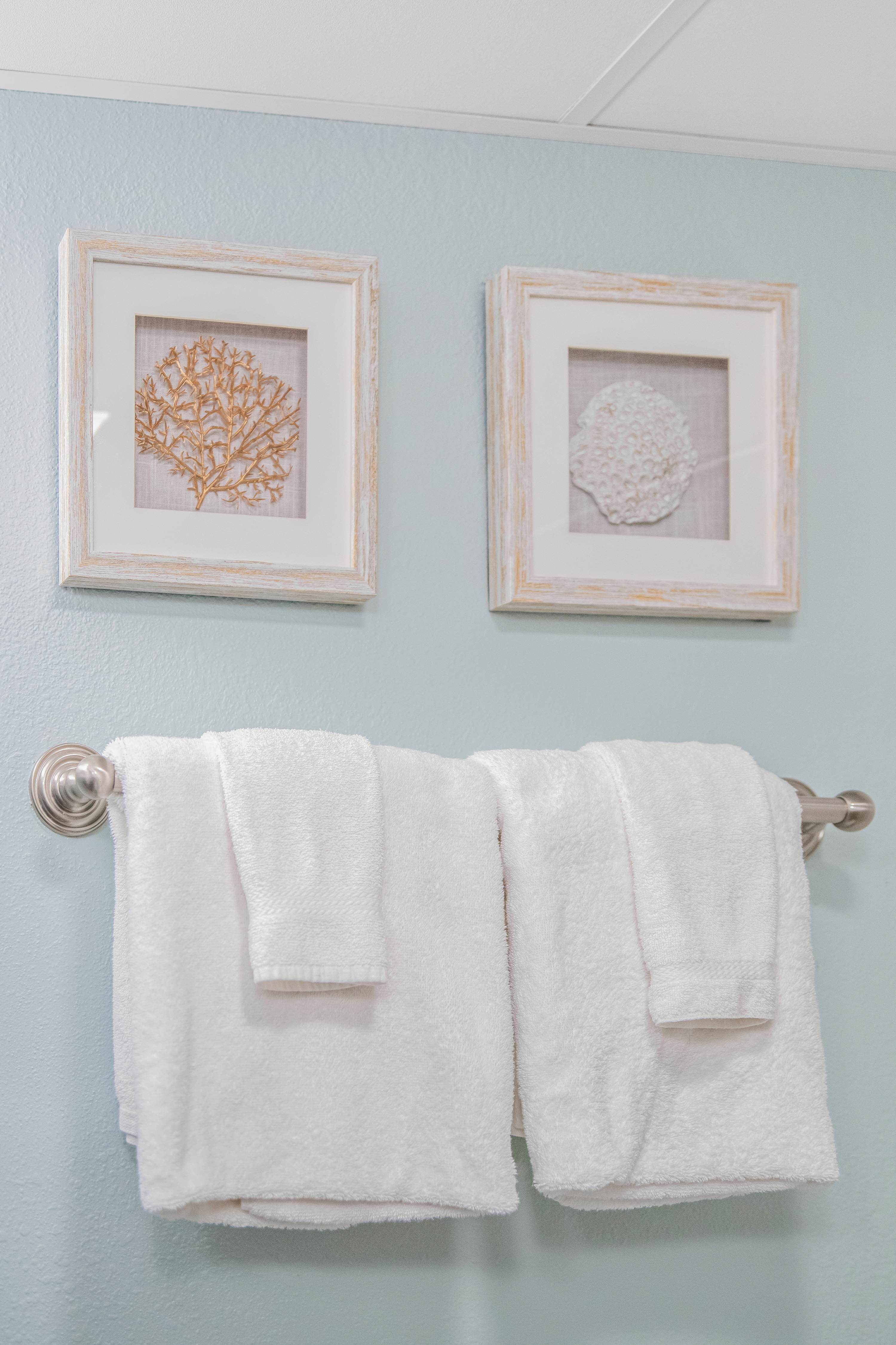 Fluffy towels and a clean, modern design make for a refreshing experience.