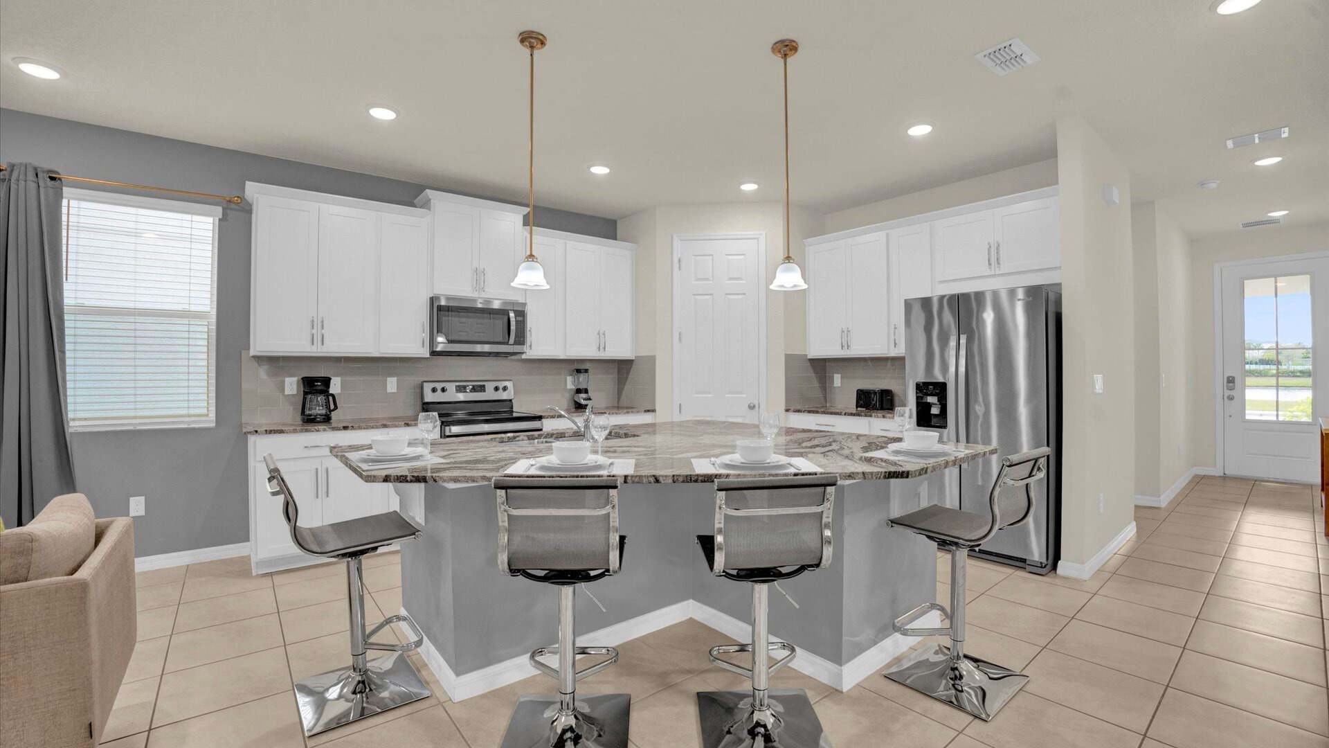 Kitchen centered island bar seating 