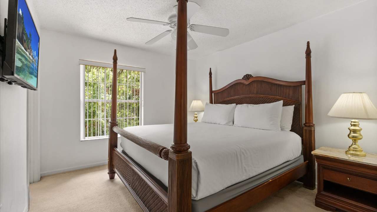 King bedroom with smart TV