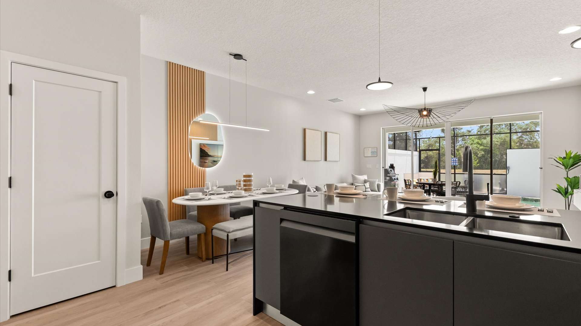 Modern fully equipped kitchen with pristine appliances