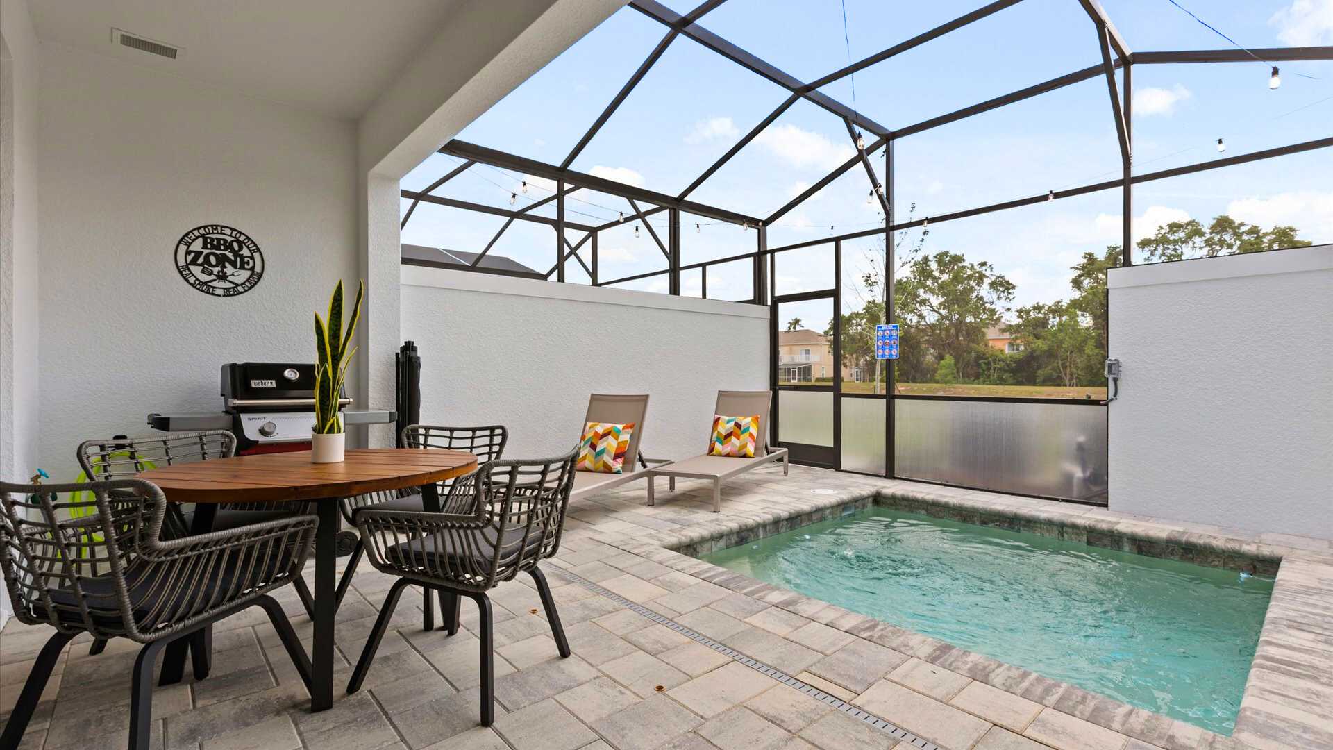 Furnished outdoor patio dining area