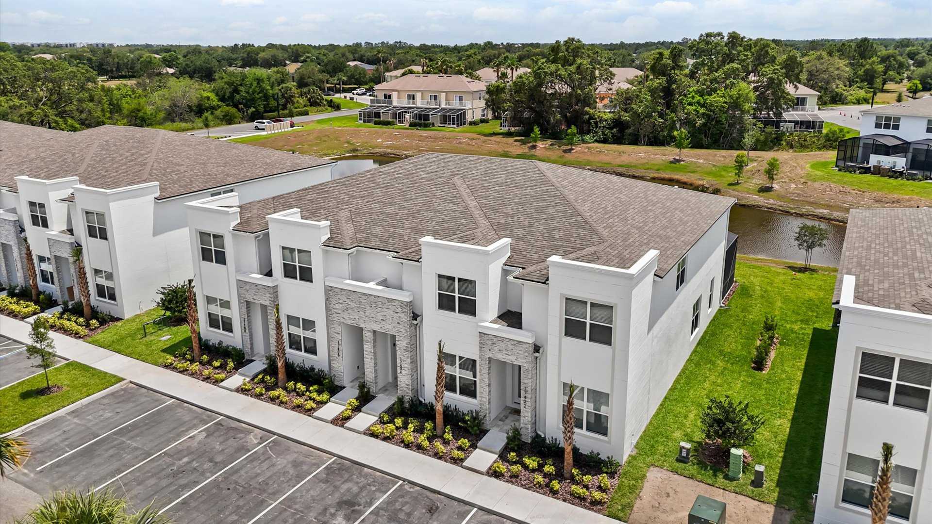 Property ariel view and parking area