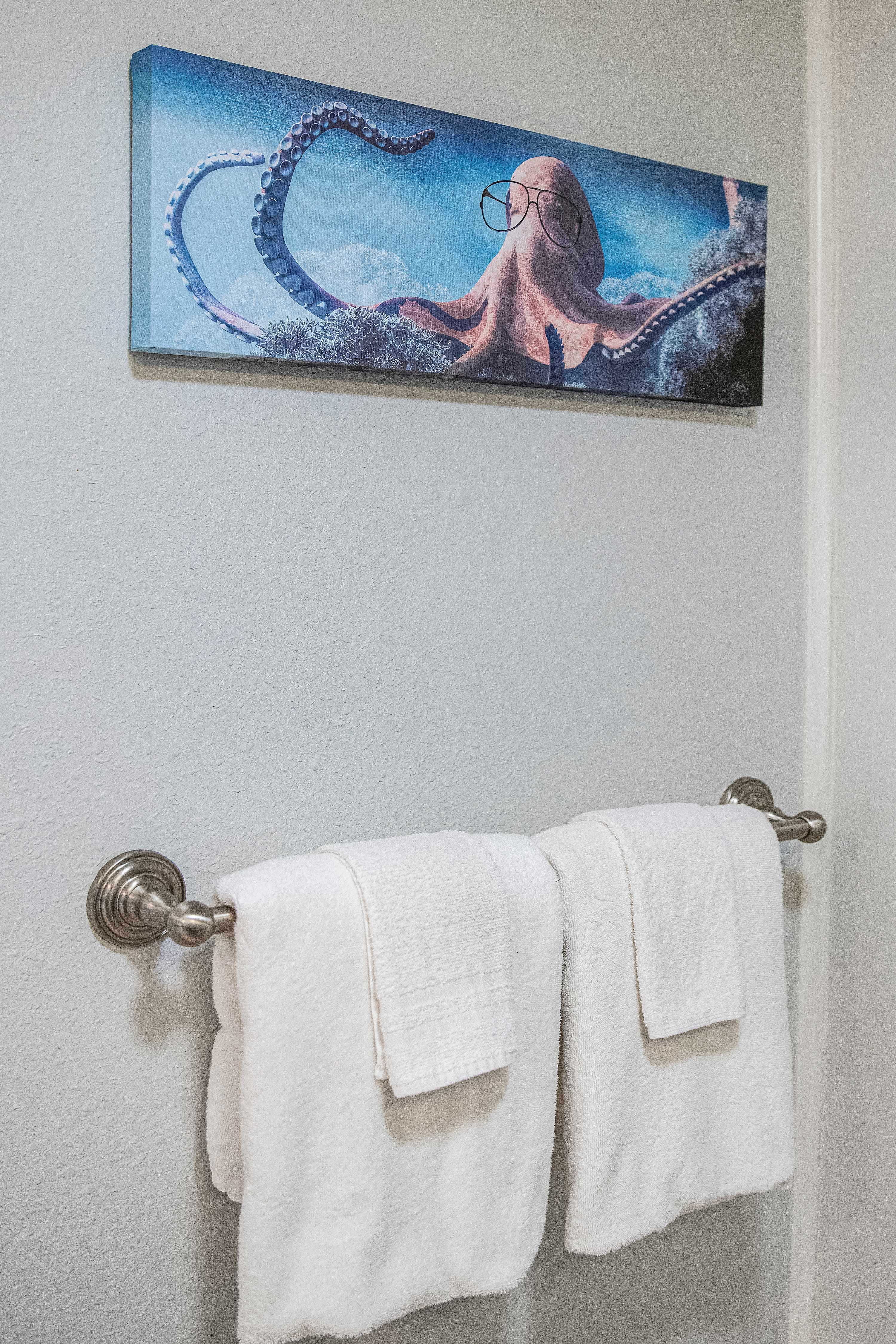 Fluffy towels and a clean, modern design make for a refreshing experience.