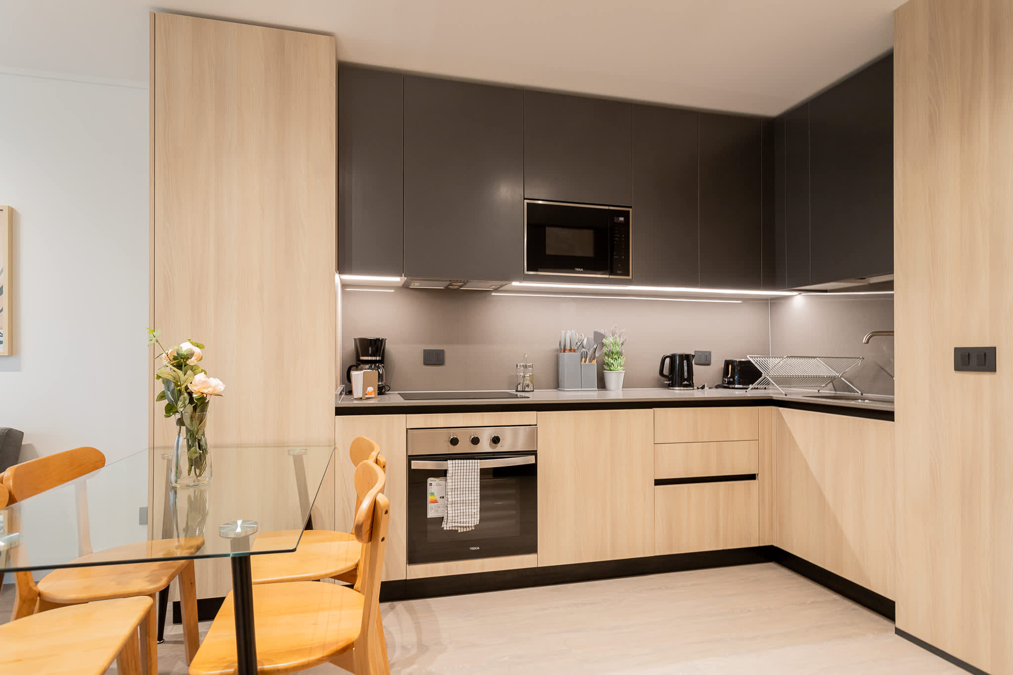 Sleek and modern kitchen perfect for culinary adventures in your cozy Chilean apartment.