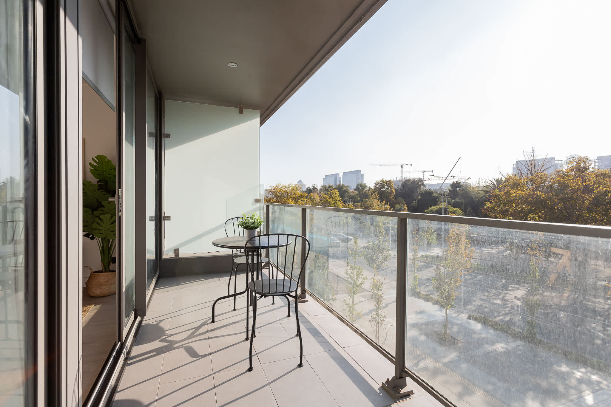 Our balcony provides a private outdoor space to soak in the Santiago atmosphere