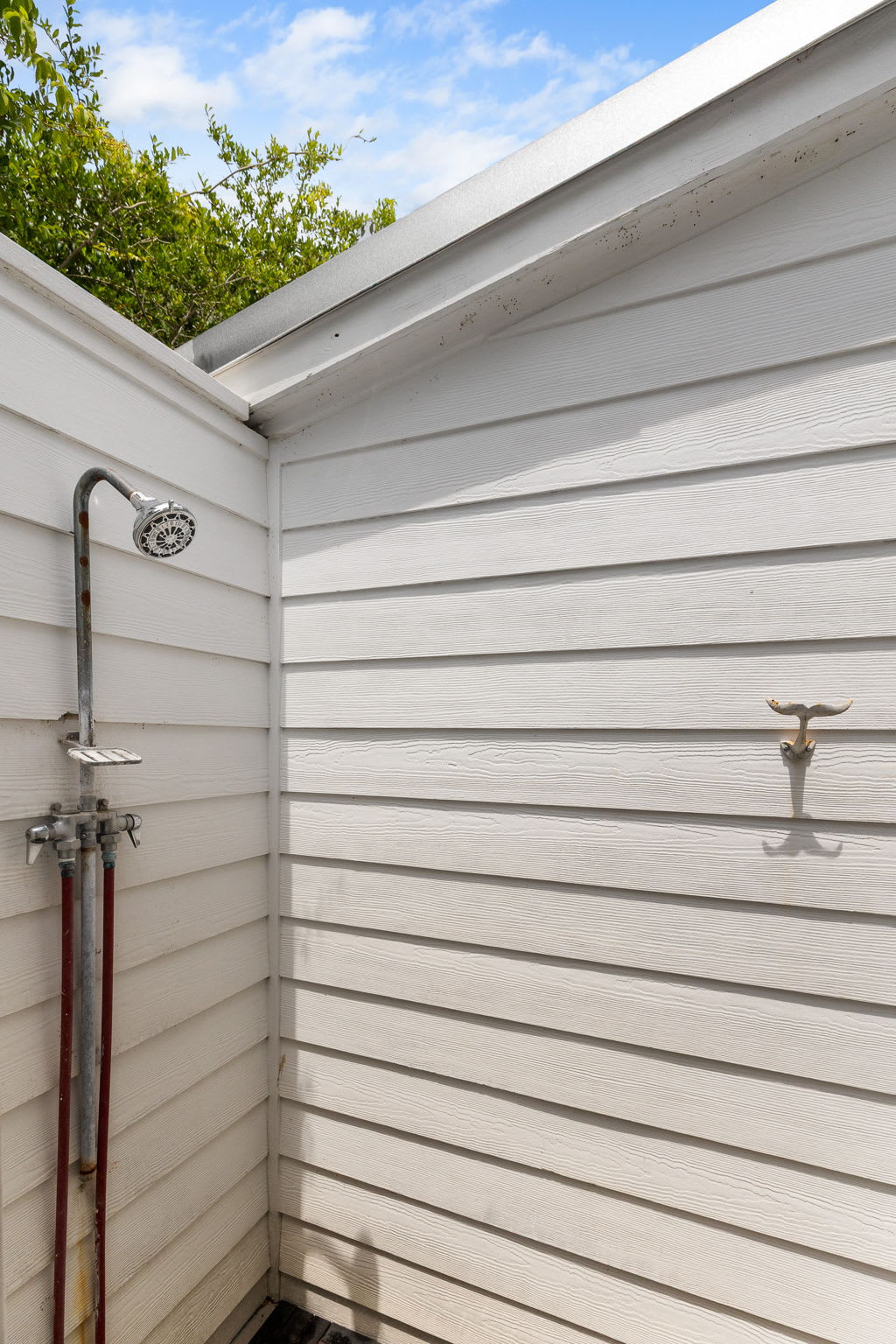 Outdoor shower from when you get from the beach! 