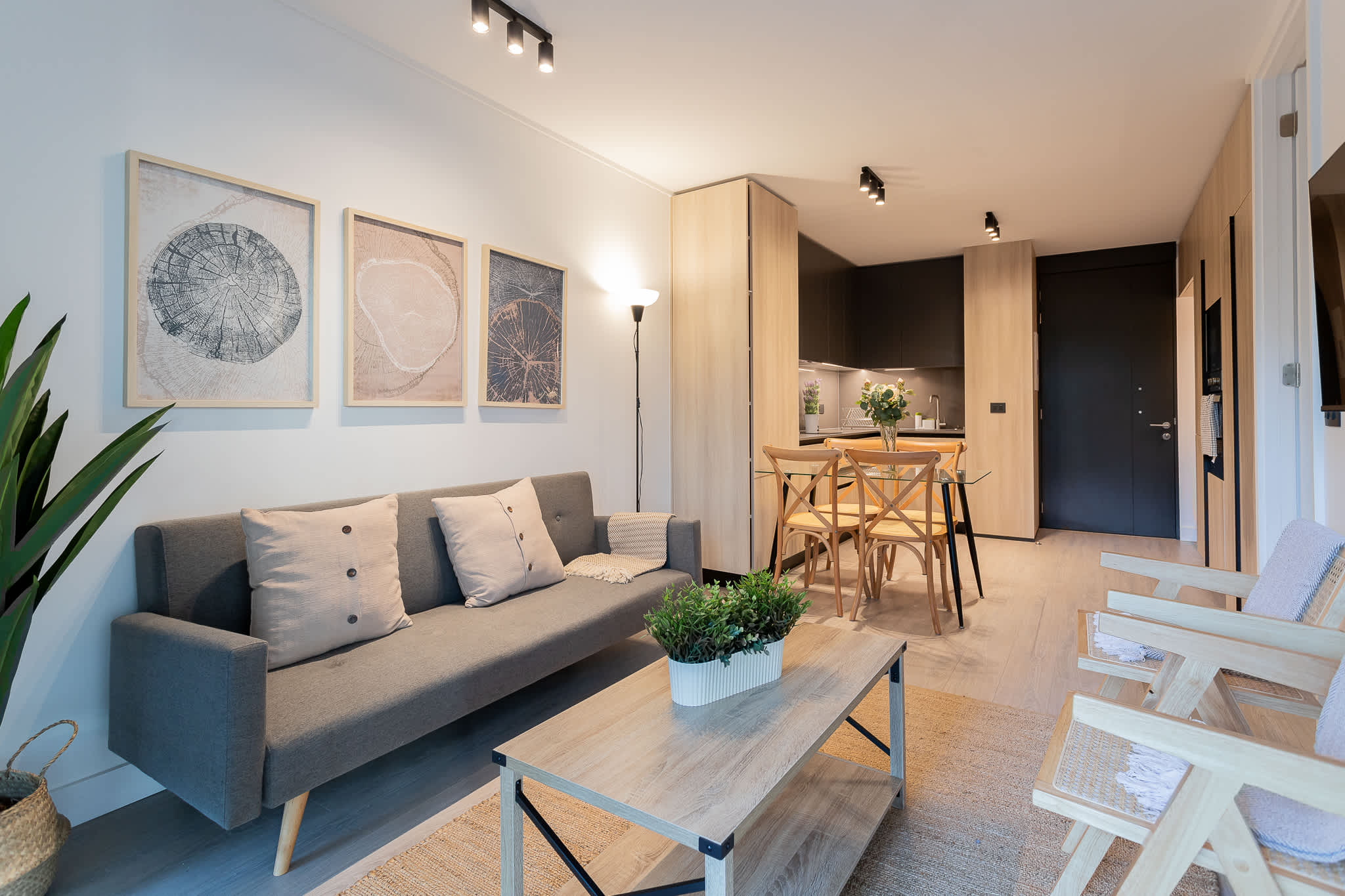 Experience cozy living in this stylish studio with a modern kitchen and inviting decor, perfect for a relaxing stay.