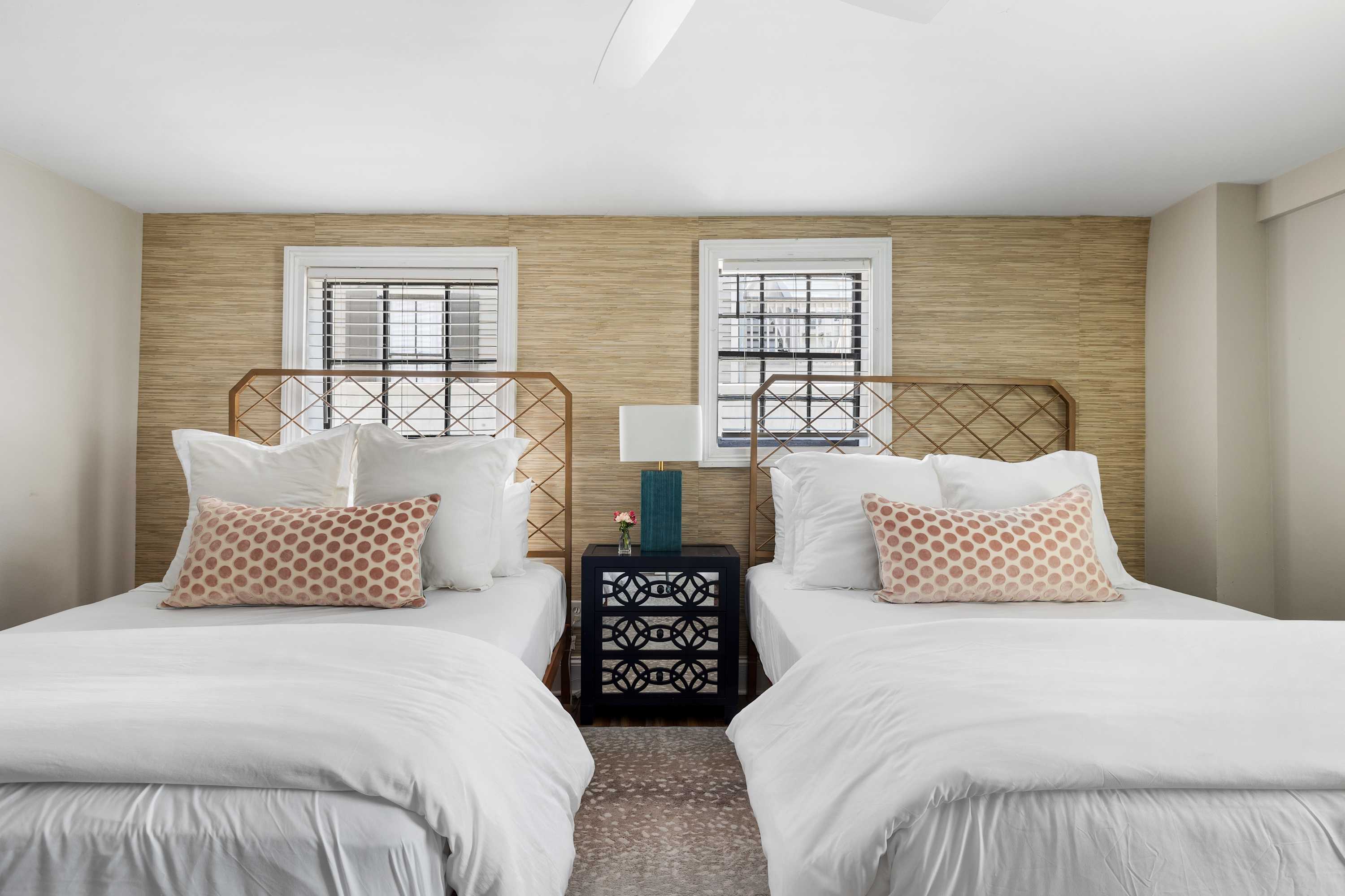 Bedroom #3: Queen Bed + Queen Bed, Ceiling Fan & TV