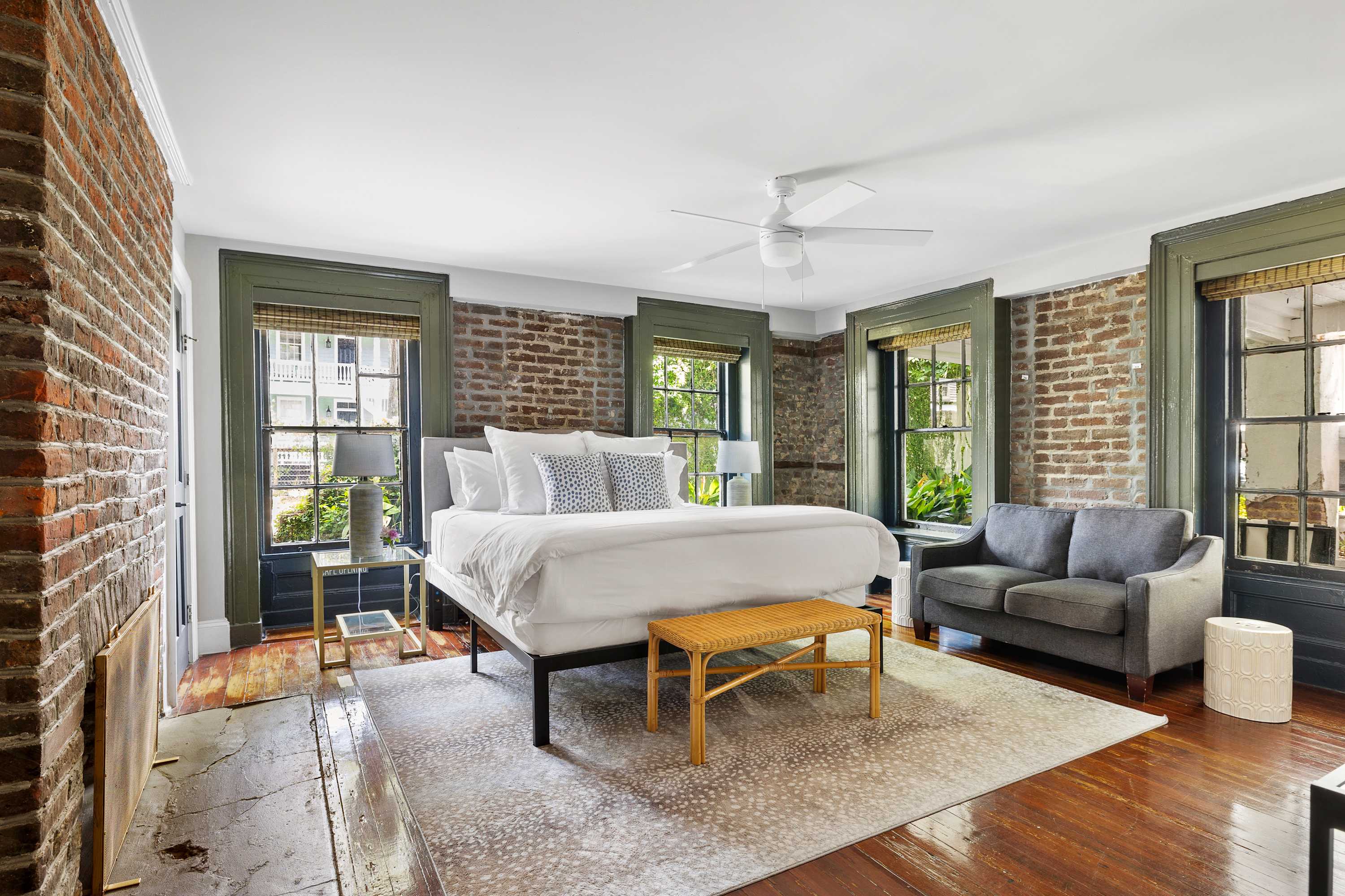 Bedroom #2: King Bed, Ceiling Fan & TV