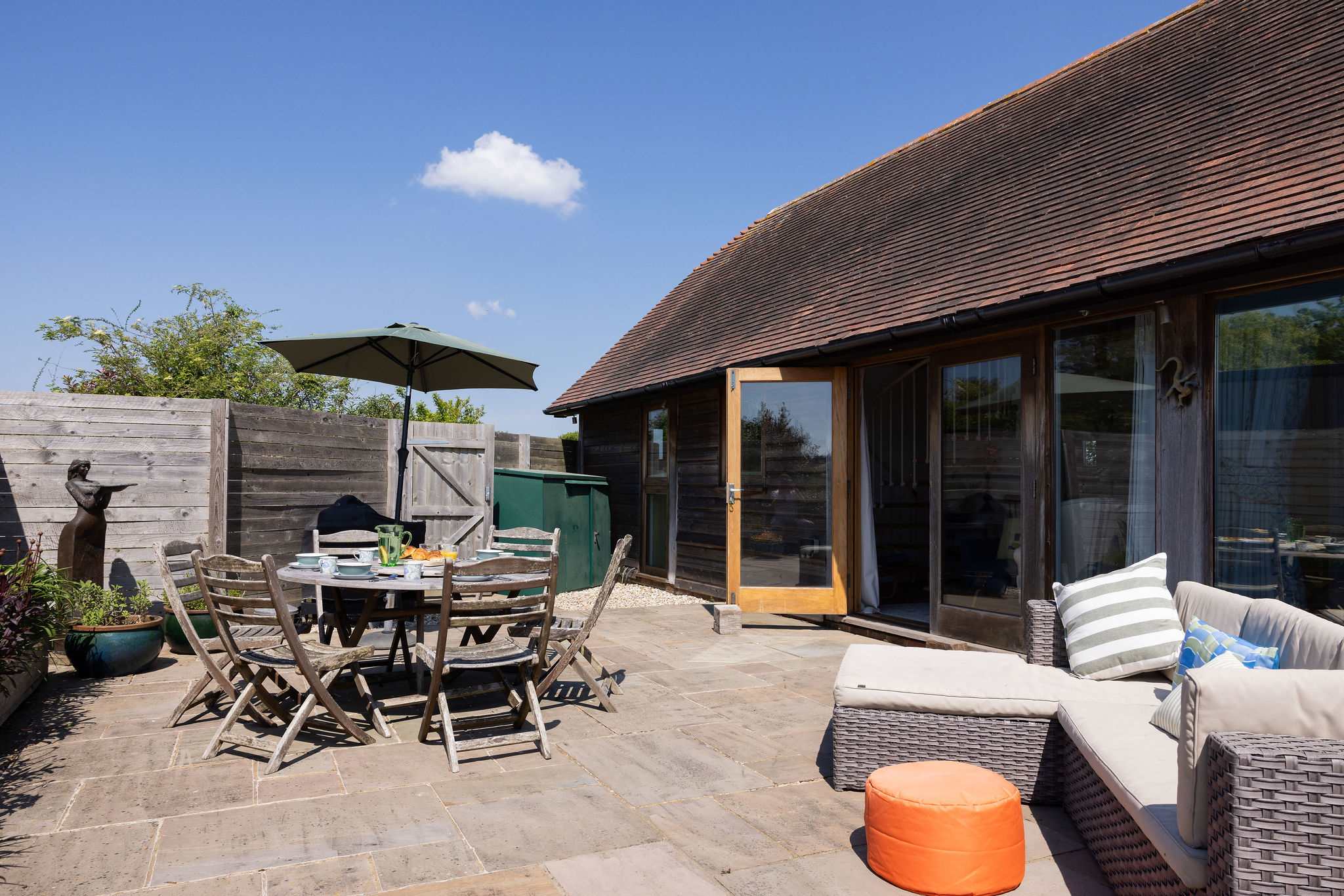 Relaxing outdoor seating, perfect for coffee.