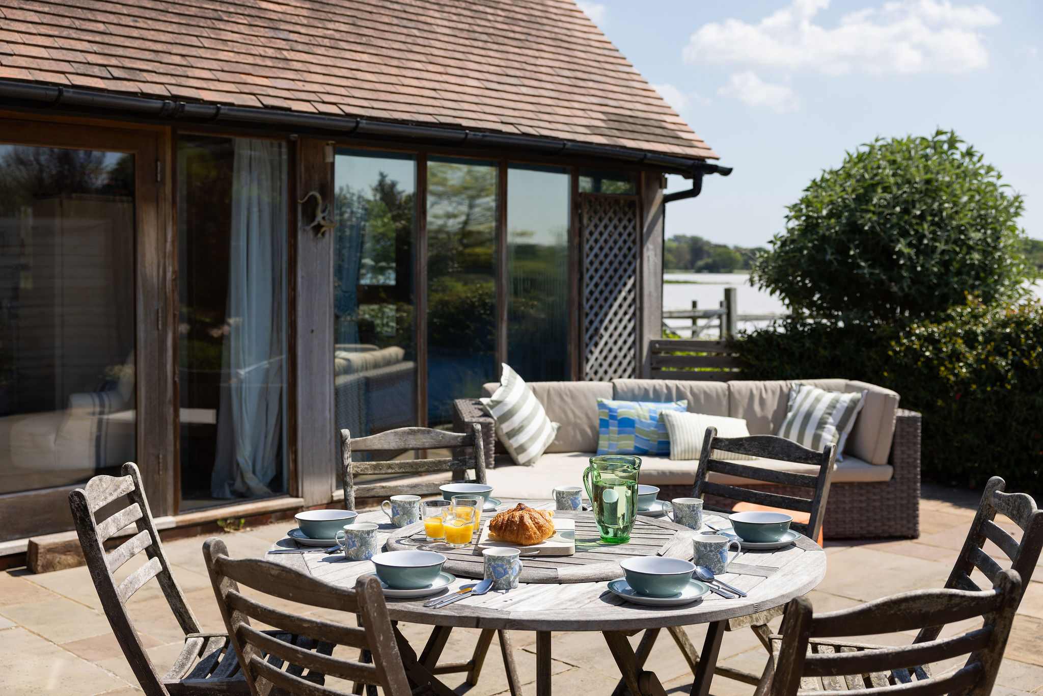 Comfortable outdoor seating for a quiet coffee or meals with loved ones.