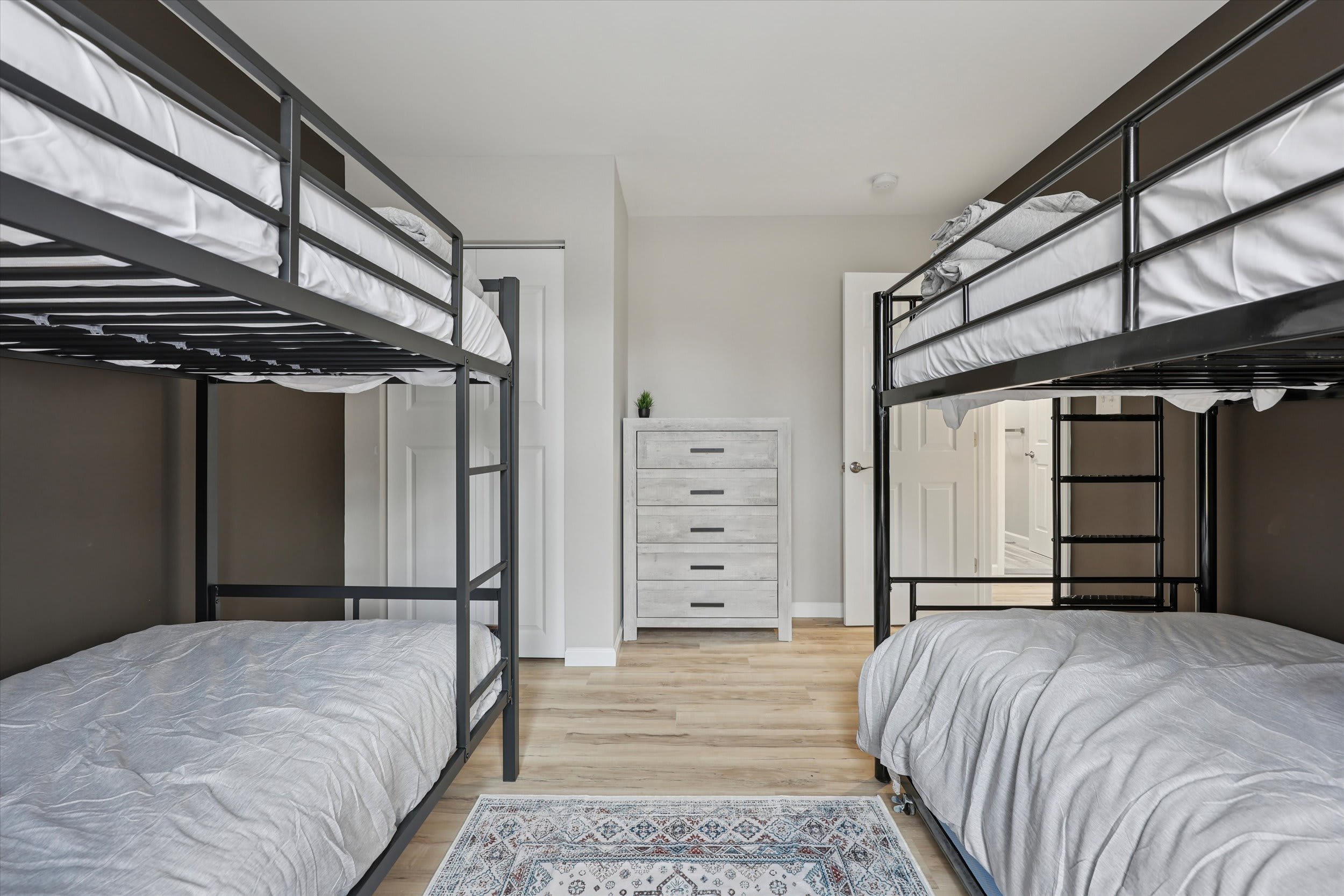 Kids will love the bunk beds and plenty of floor space to play
