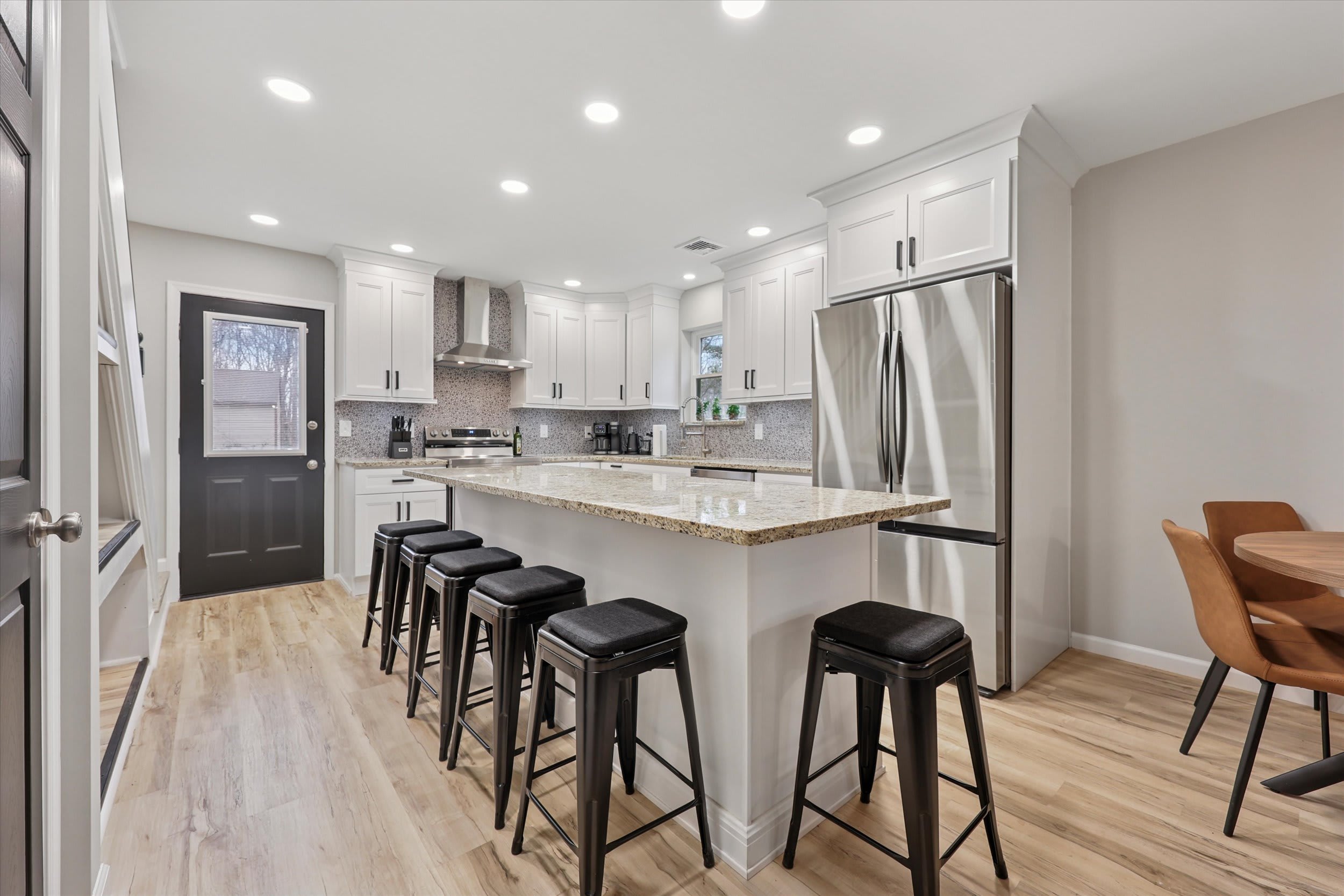 Share meals together at the dining table with the kitchen just steps away