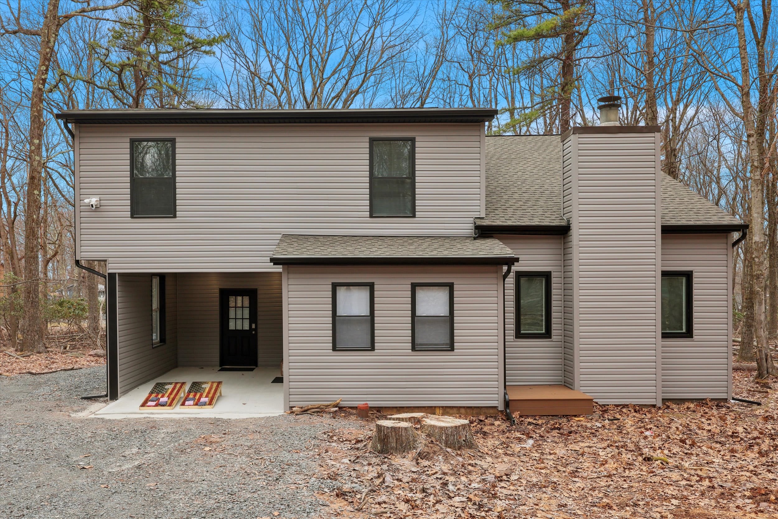 Nestled among the trees in the peaceful Pocono Mountains