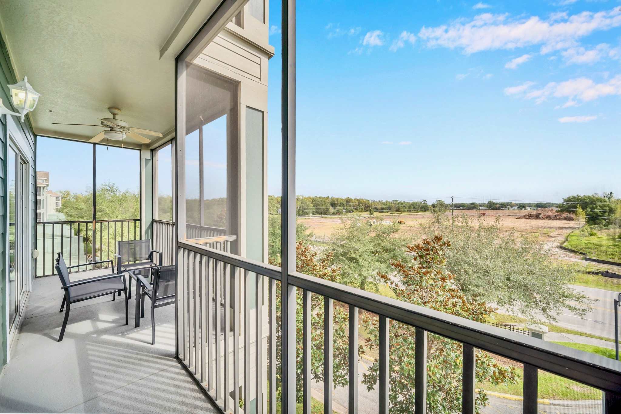 Private outdoor patio with dining area