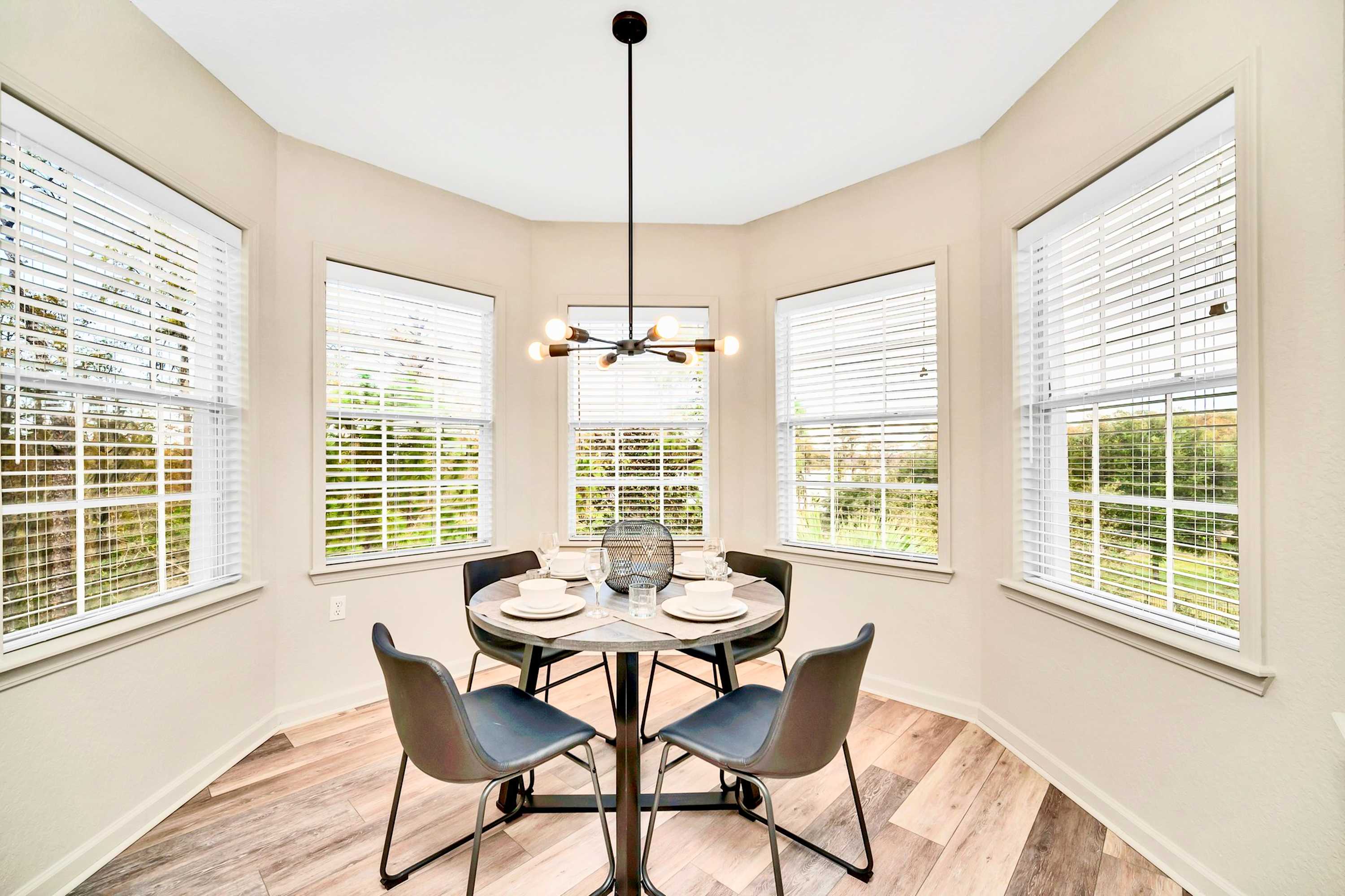 Dining area with natural light