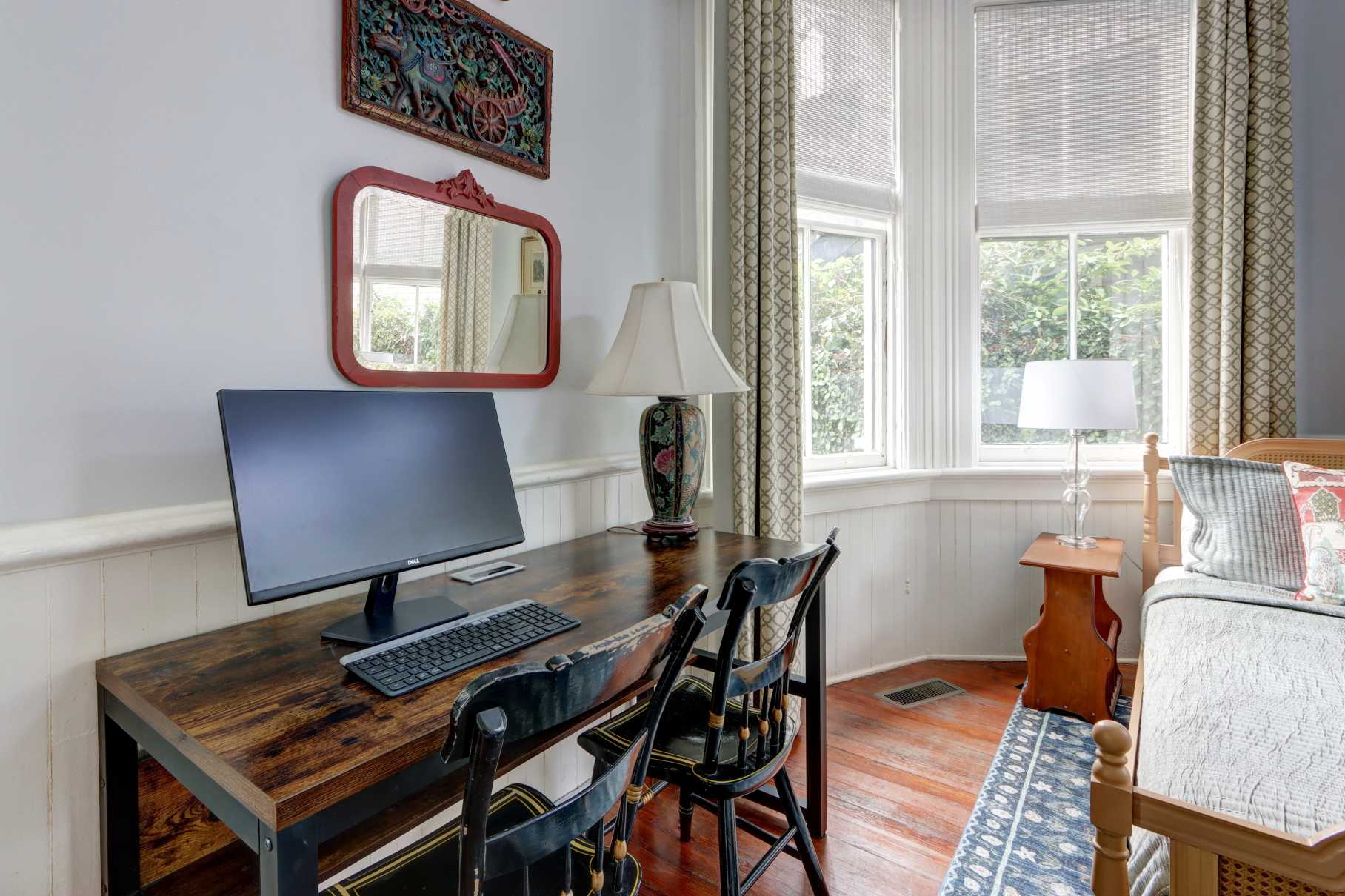 Work-from-home station! There is a second monitor not pictured as well as keyboard for your use!