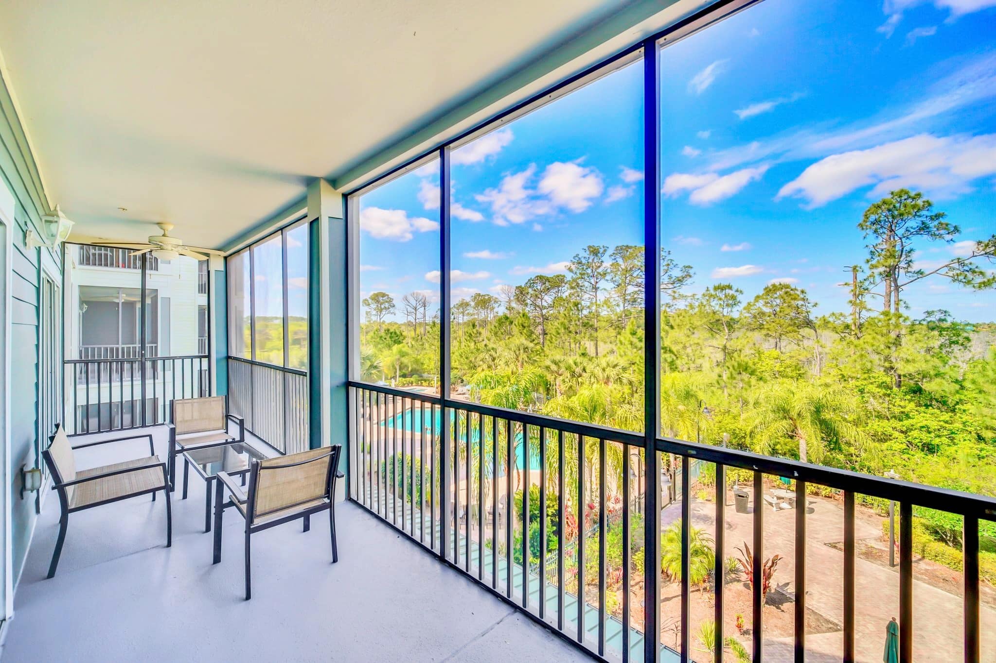Private outdoor patio with dining area 