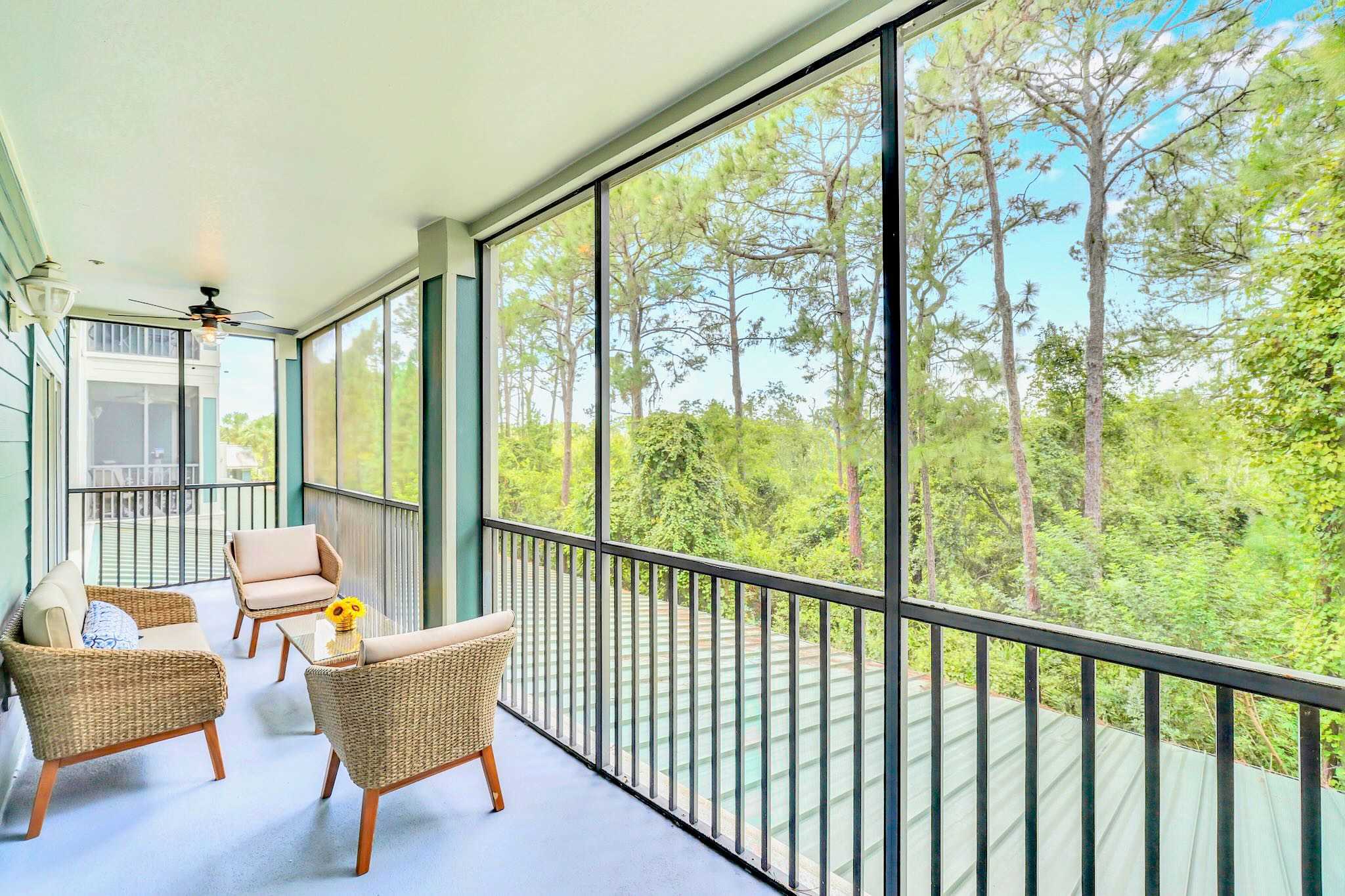 Private furnished outdoor patio with