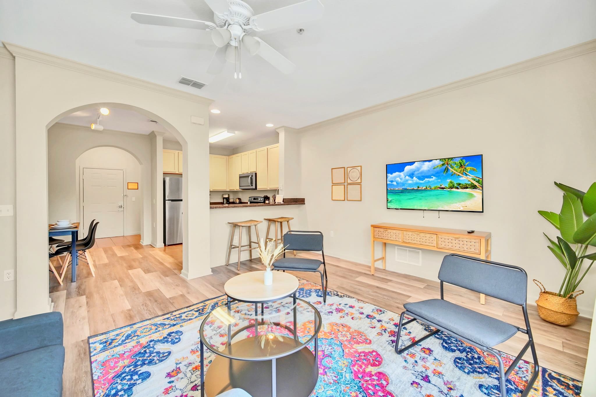 Living room with smart TV