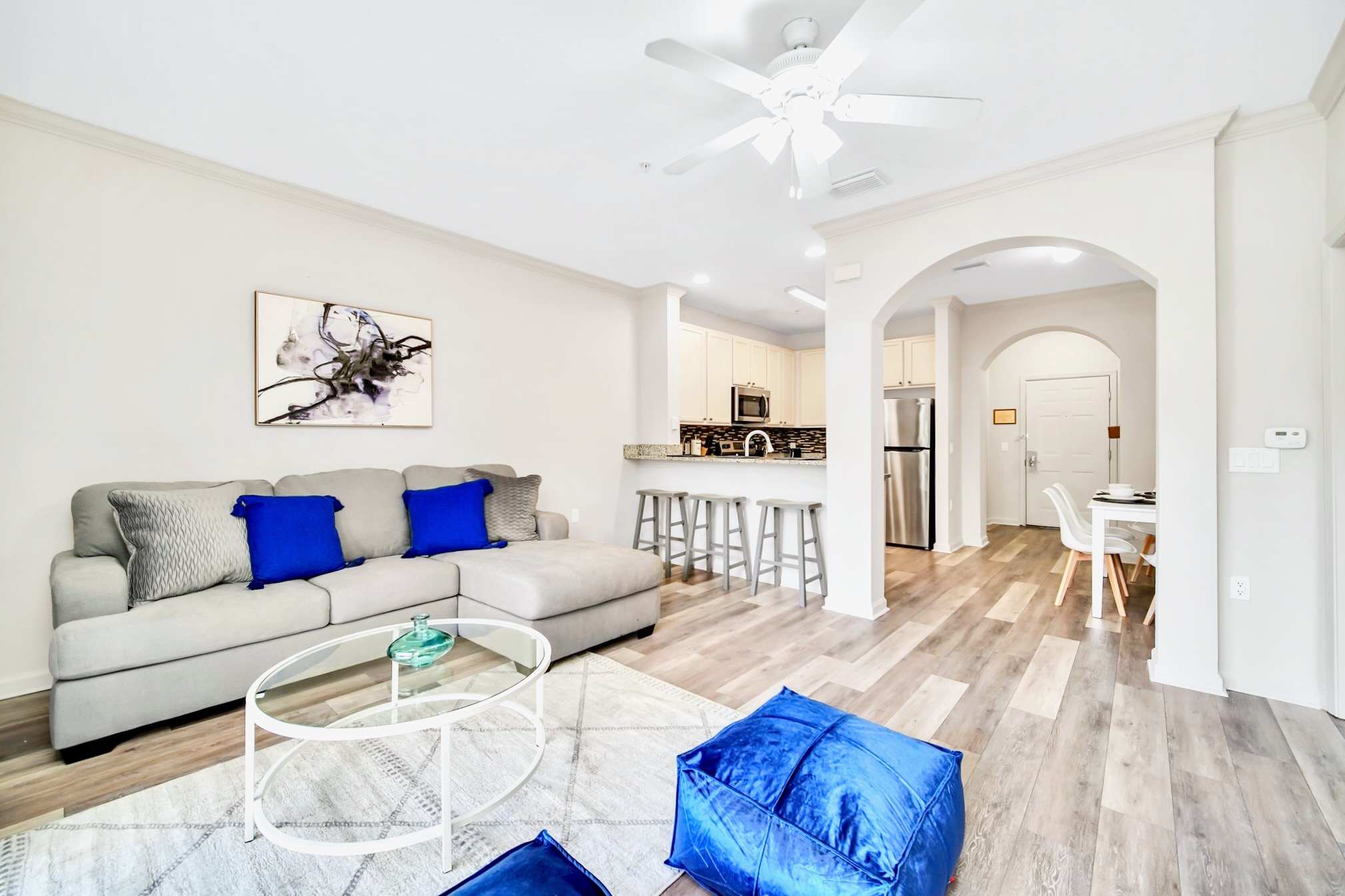 Living room with natural light 