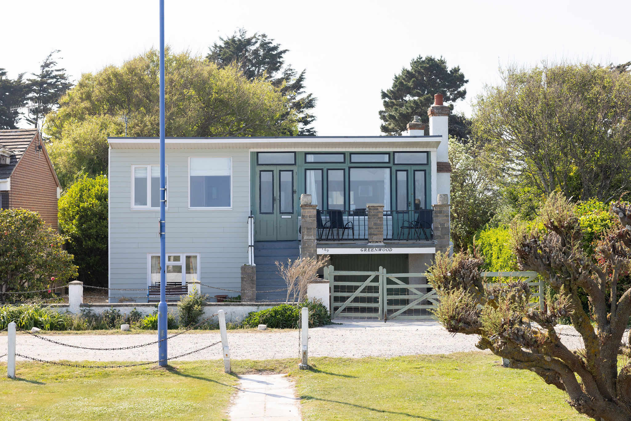 Charming seafront home built around a rail carriage