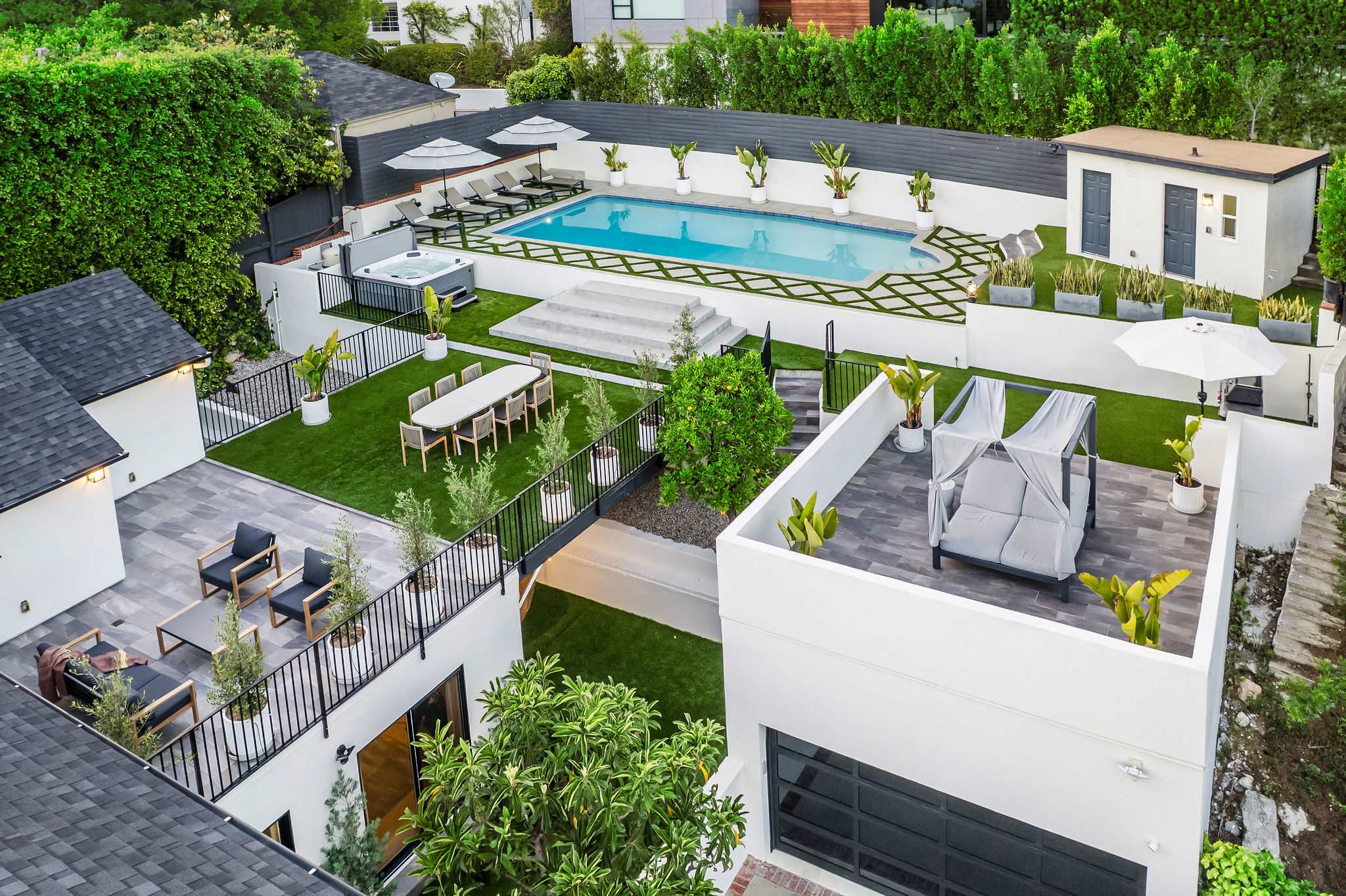Your private estate with RH loungers, layered outdoor zones, and total privacy