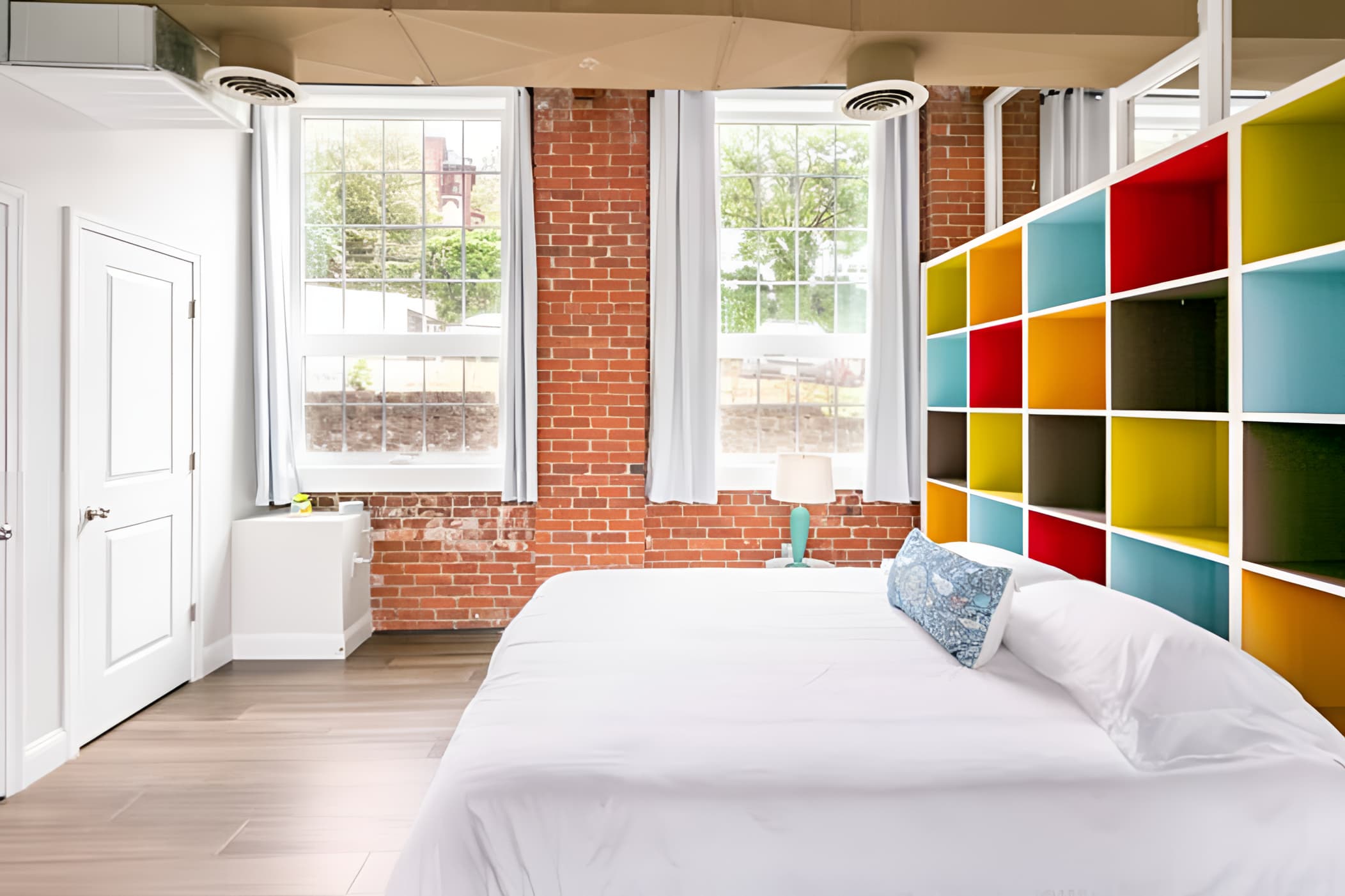 Jennifer’s Historic Loft | Glass-Enclosed Bedroom — Providence, RI — vacation rental
