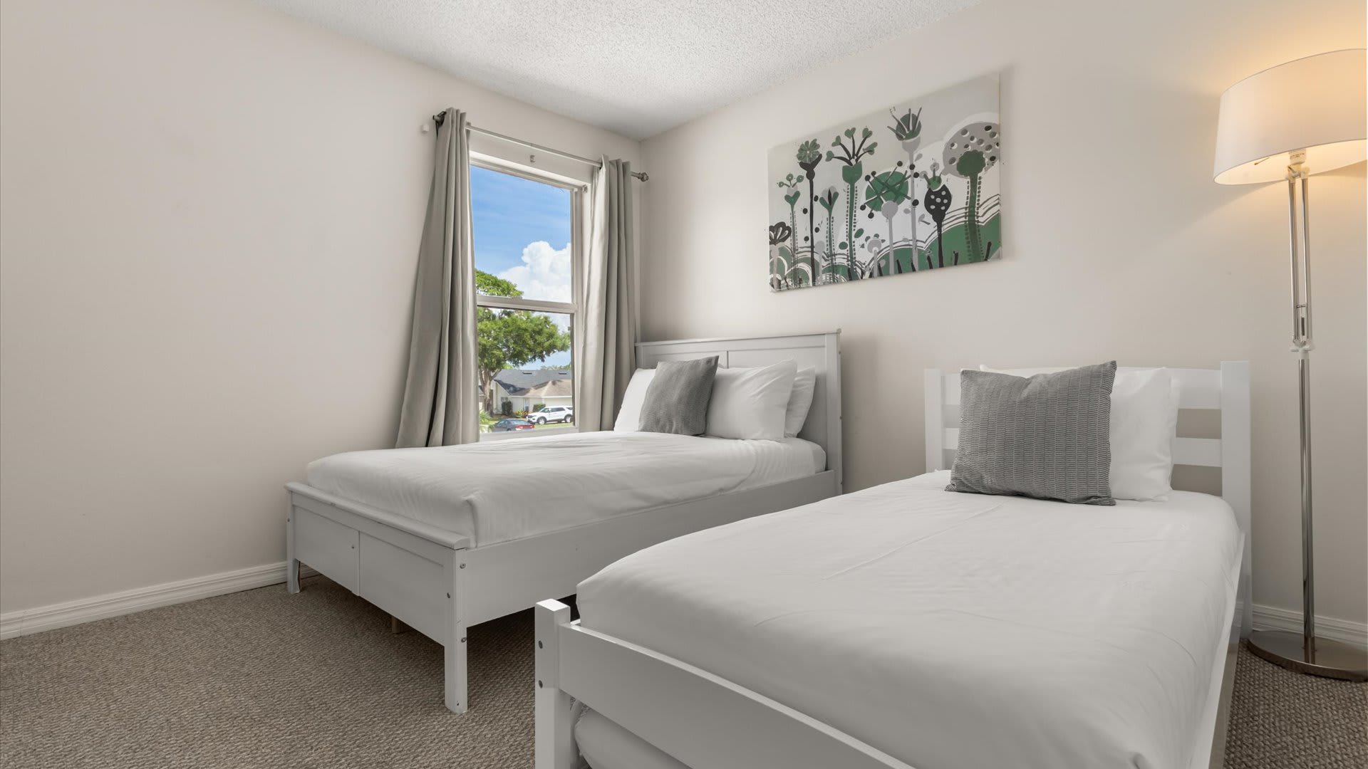 Bedroom with a double bed and single bed