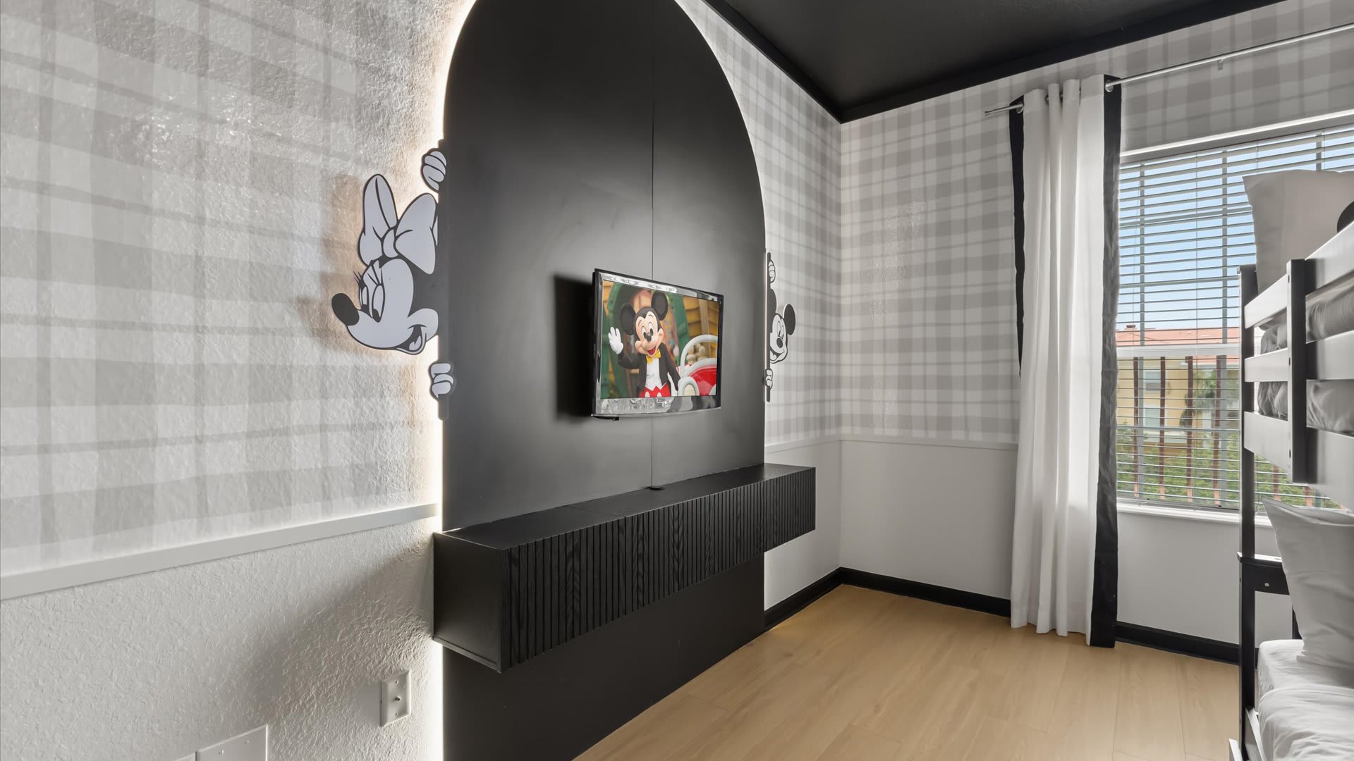Mickey-Moused Themed Bedroom with smart TV