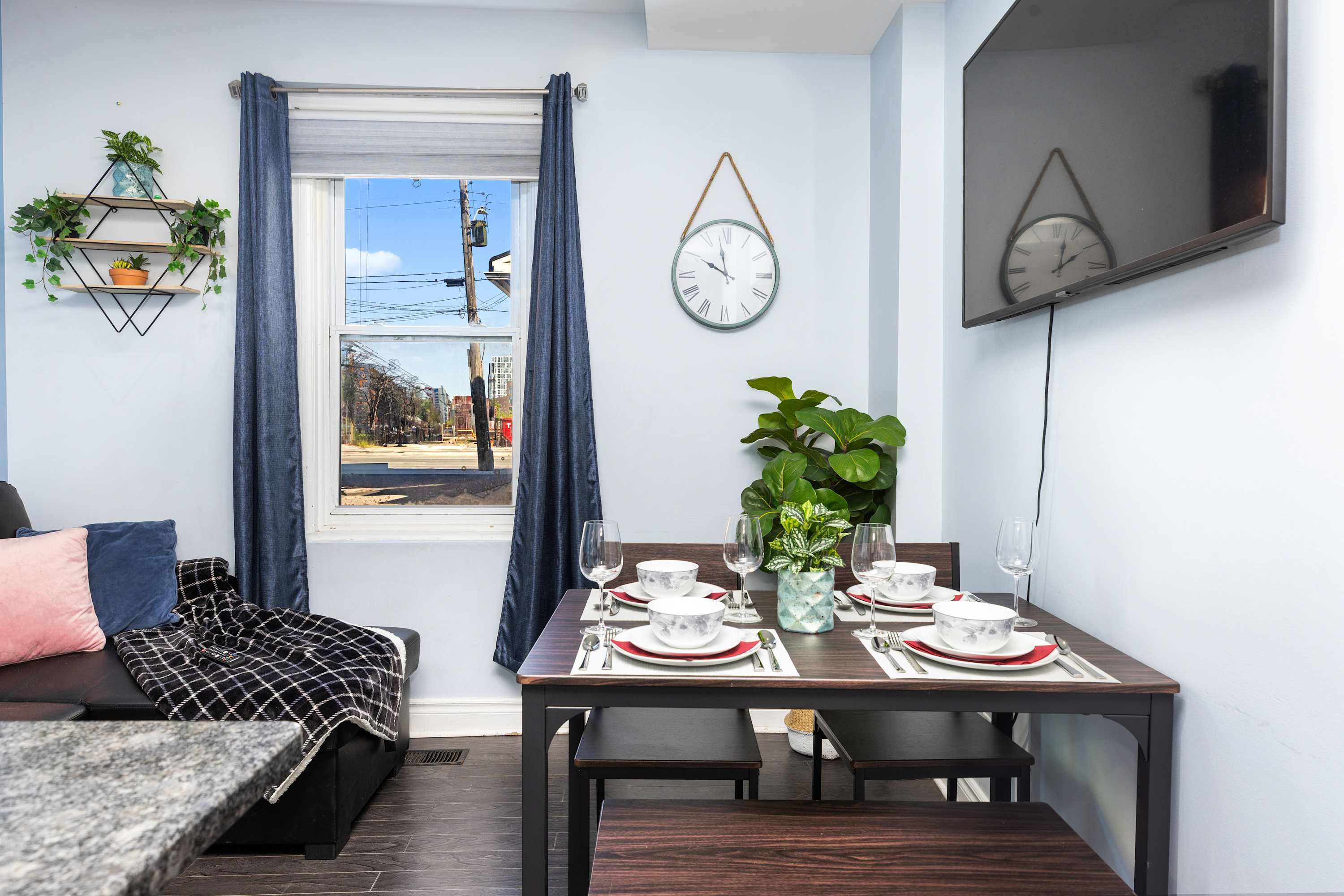 Indoor dining area for shared meals