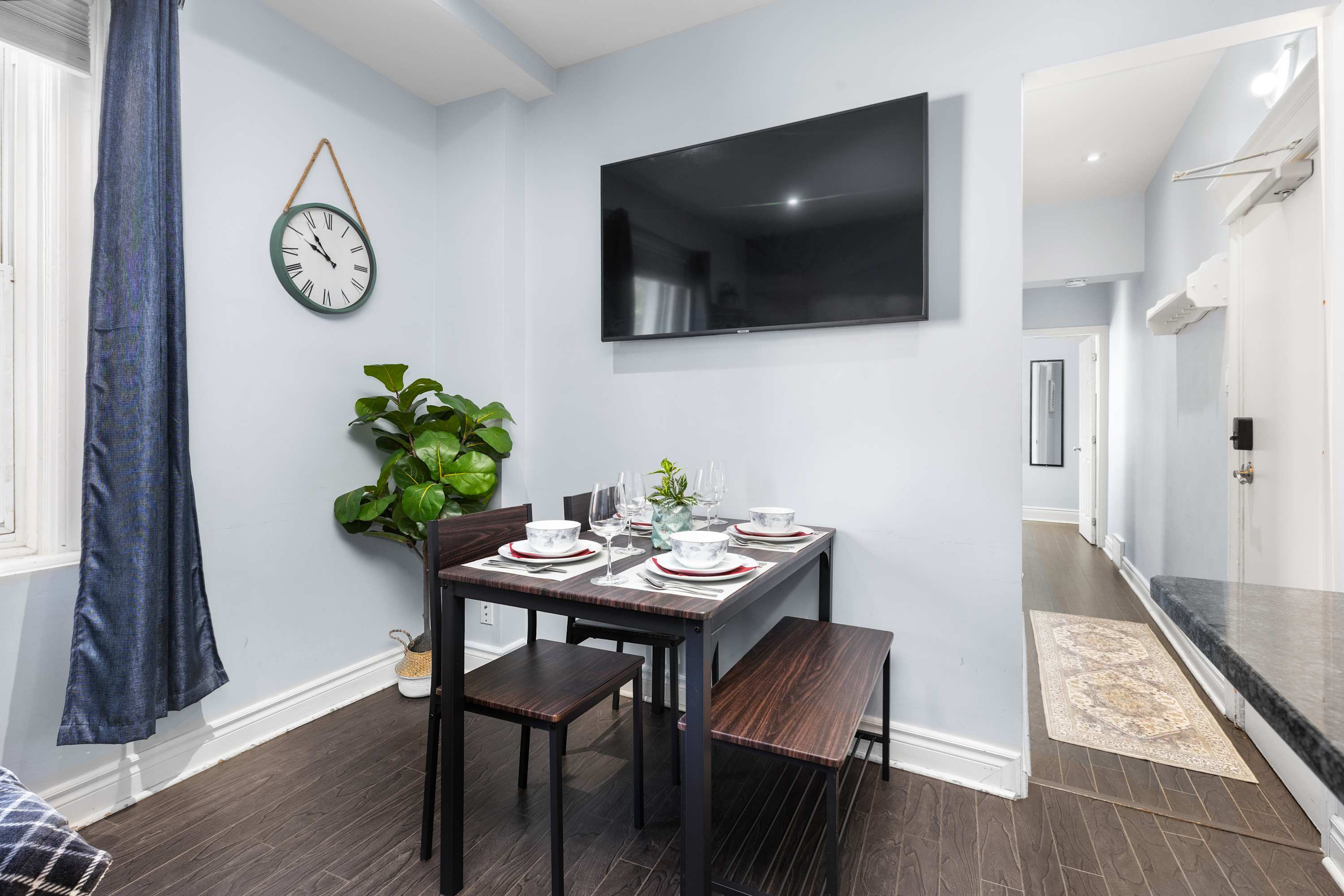 Living room and dining area shared space