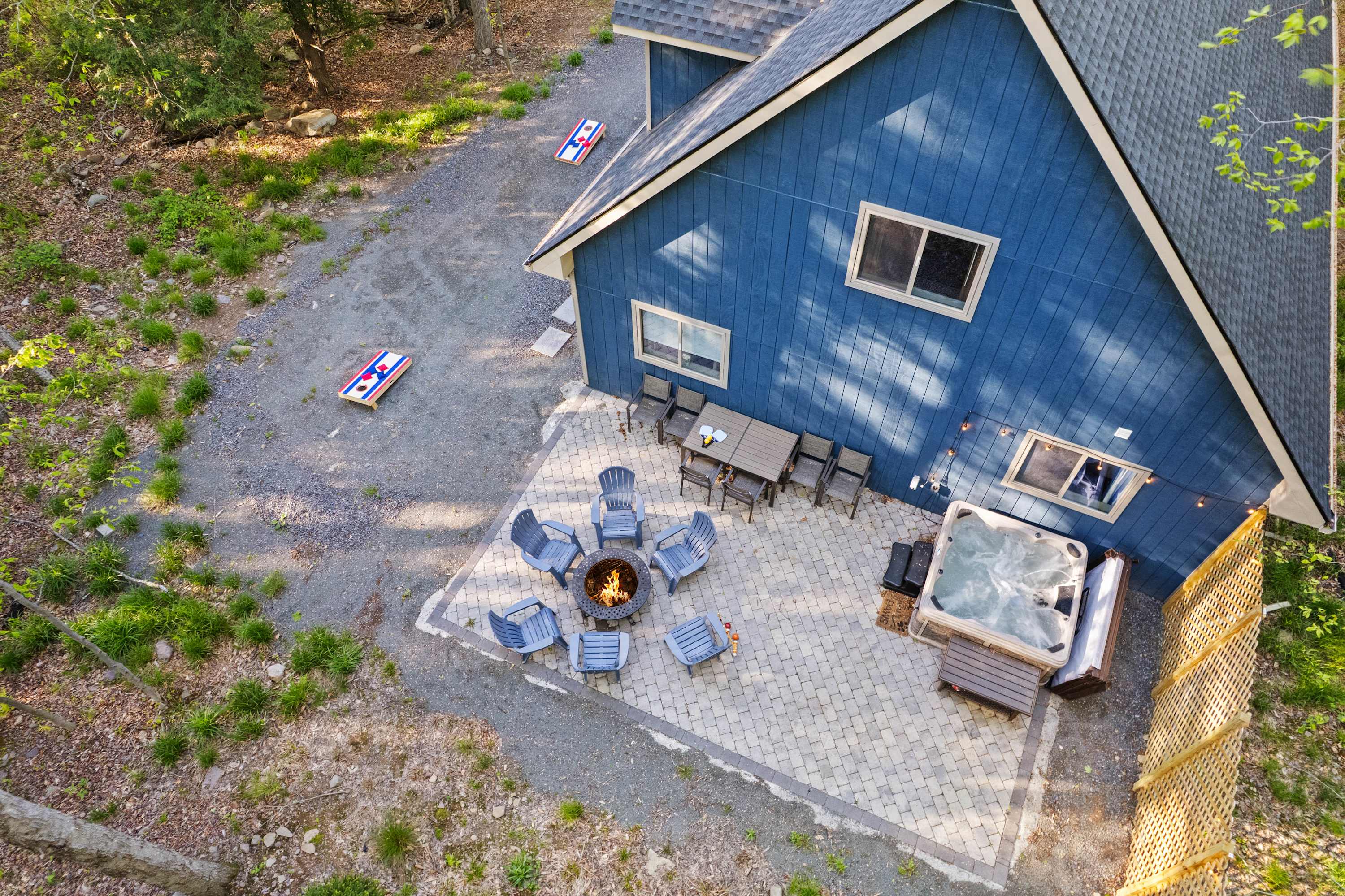 Enjoy the perfect outdoor retreat with a fire pit and hot tub in the backyard. Ideal for cozy evenings under the stars or relaxing in the warmth of the bubbles.