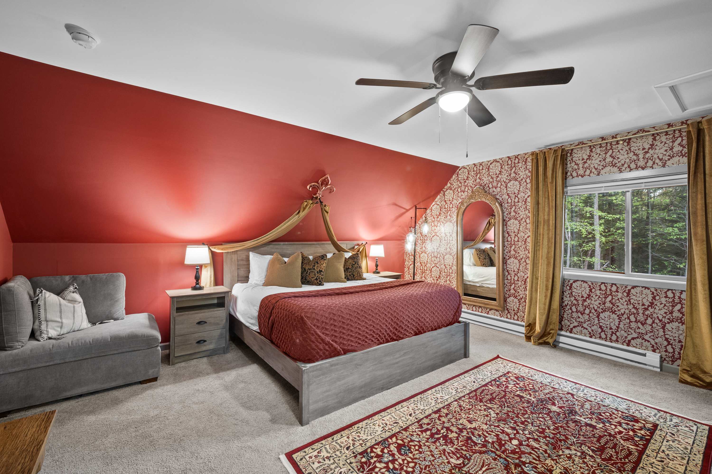 Where style meets comfort—this beautifully designed bedroom features a king bed, a work desk, and a TV, offering the perfect balance of elegance and practicality. It’s the ideal space to unwind and recharge.